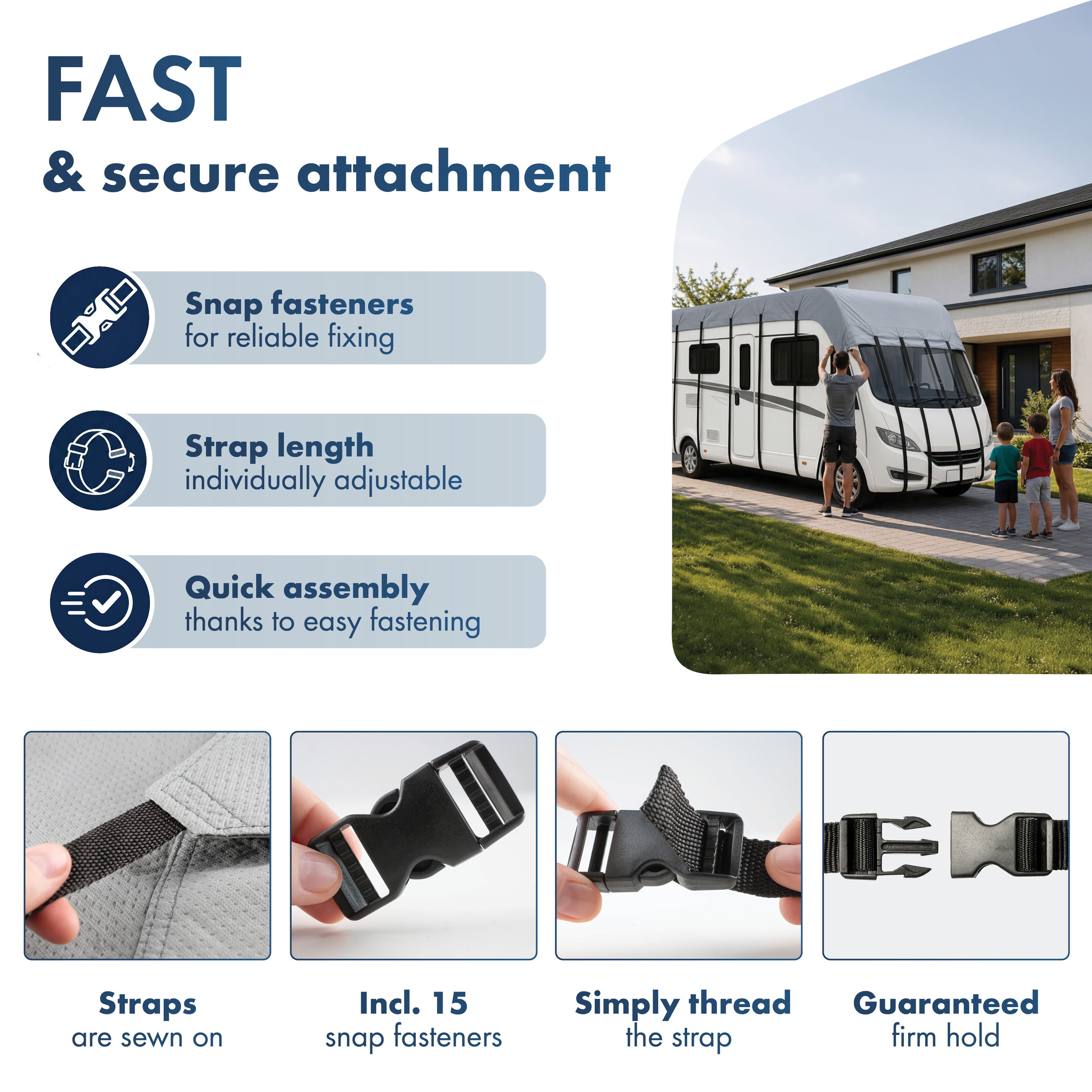 Caravan Dachabdeckung 500x300cm grau
