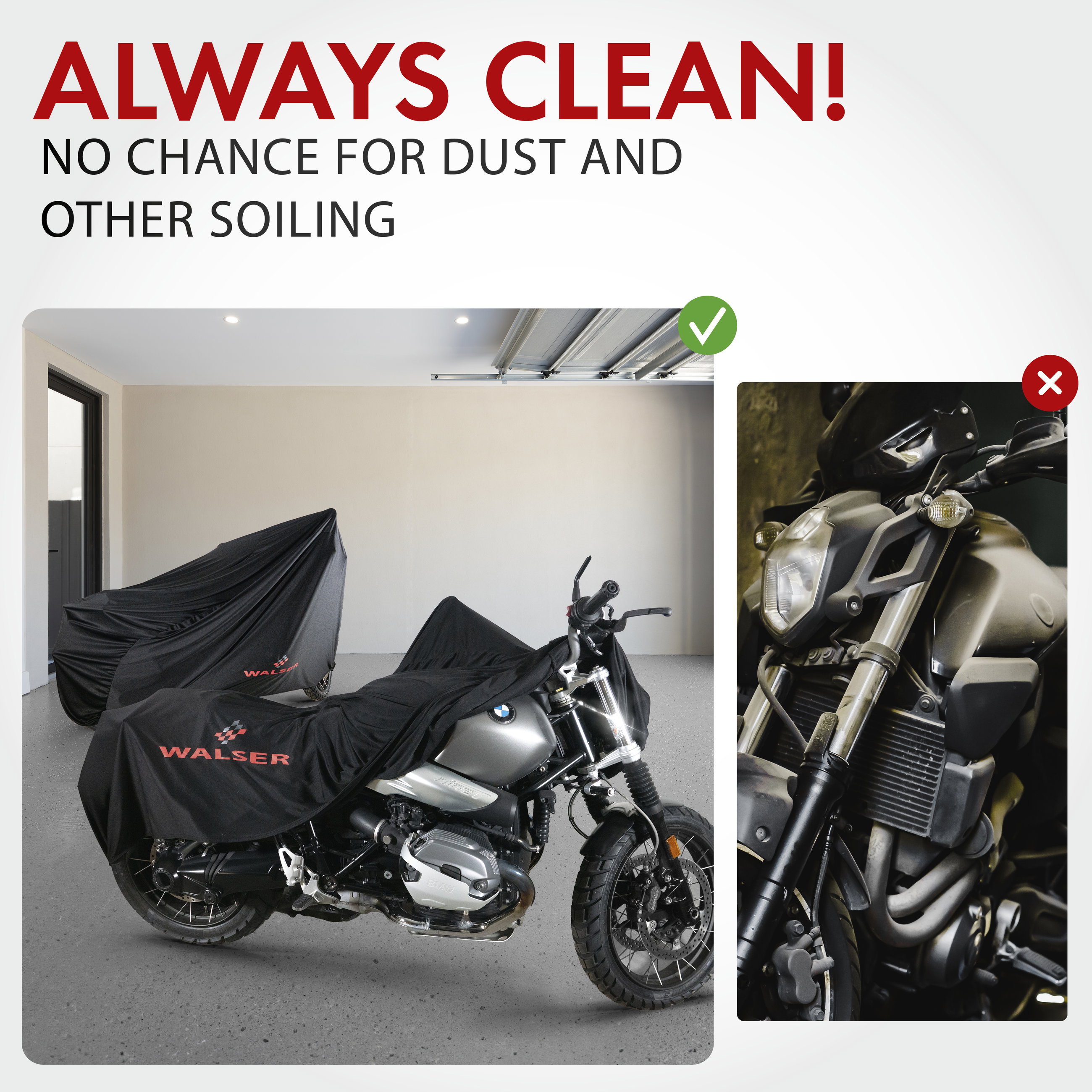 Motorcycle cover Indoor Stretch M, breathable indoor motorcycle cover, indoor motorcycle garage - 215x95x120 cm black