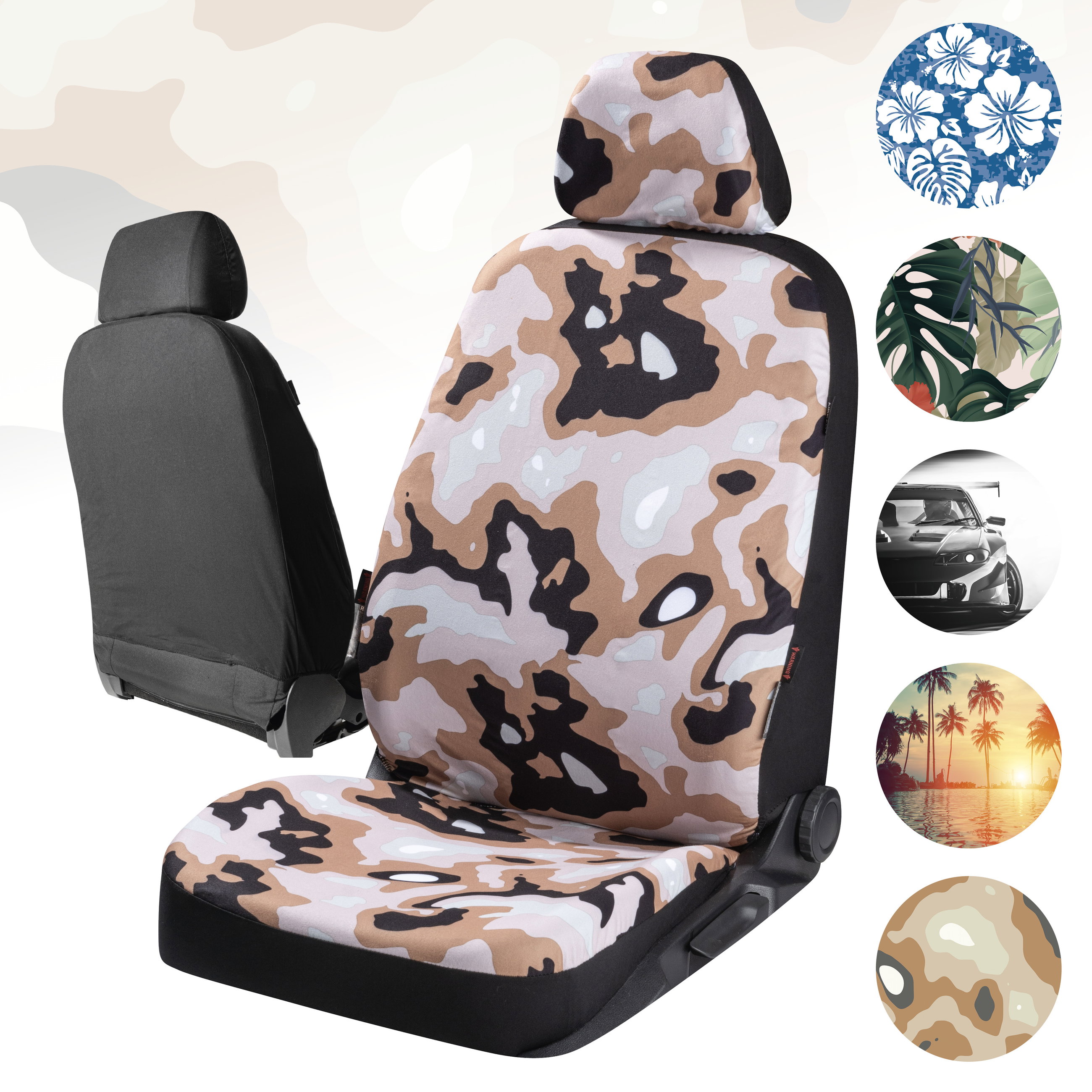 Car seat cover Camouflage for 1 front seat, single seat cover
