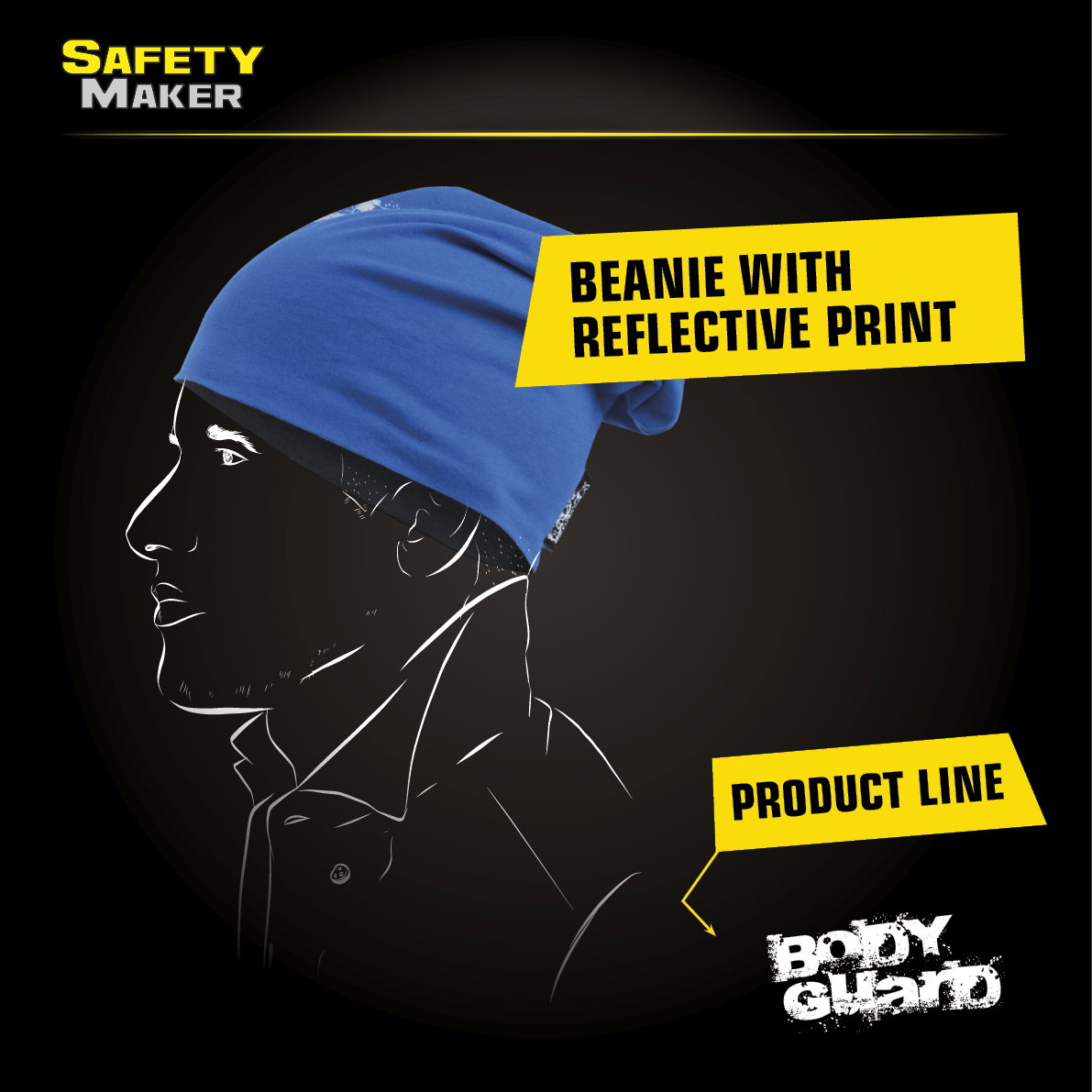 bonnet réversible, casquette, casquette de sport réfléchissante bleu-argent