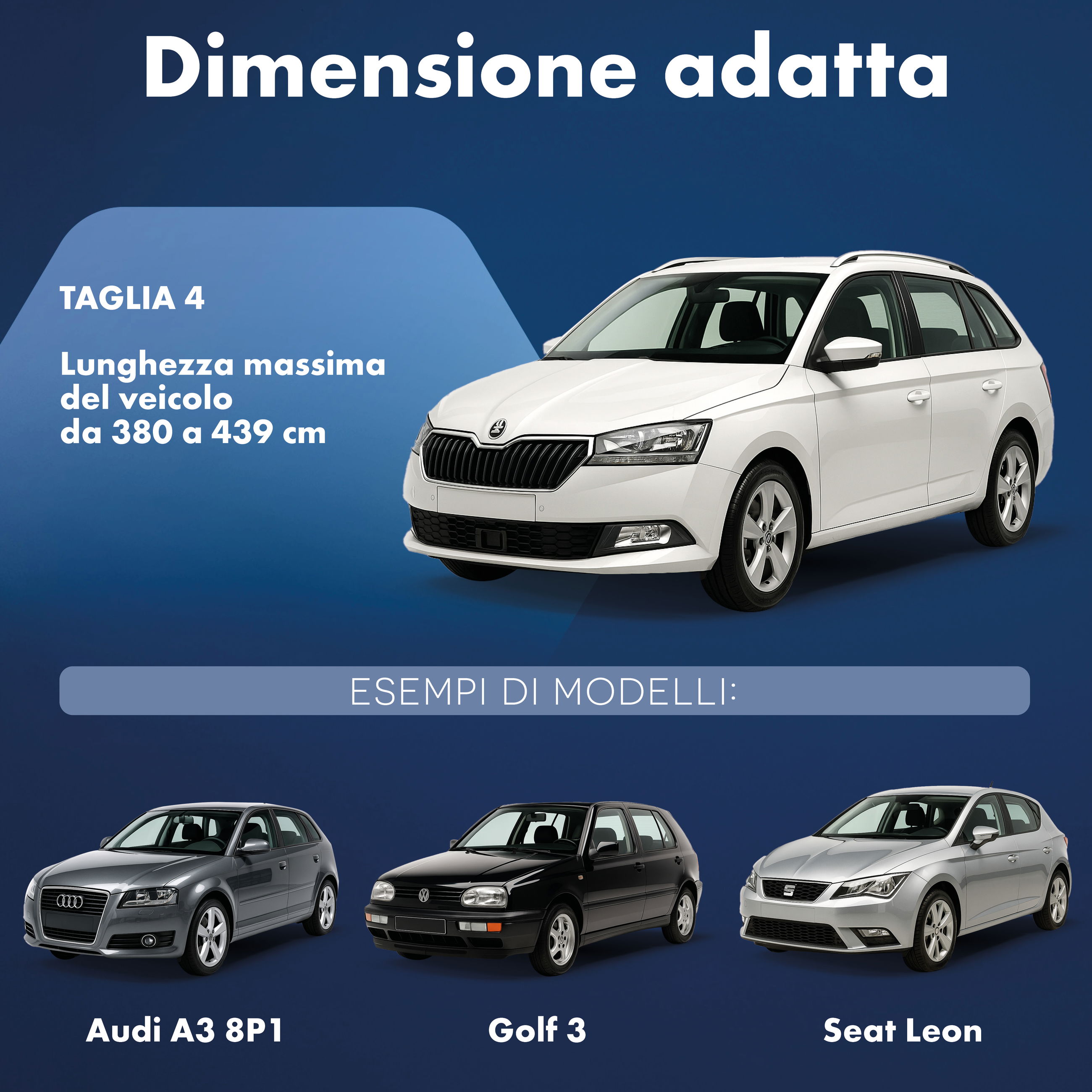 Telo Copriauto All Weather, telone per auto semi-interrato Misura 4 station wagon argento