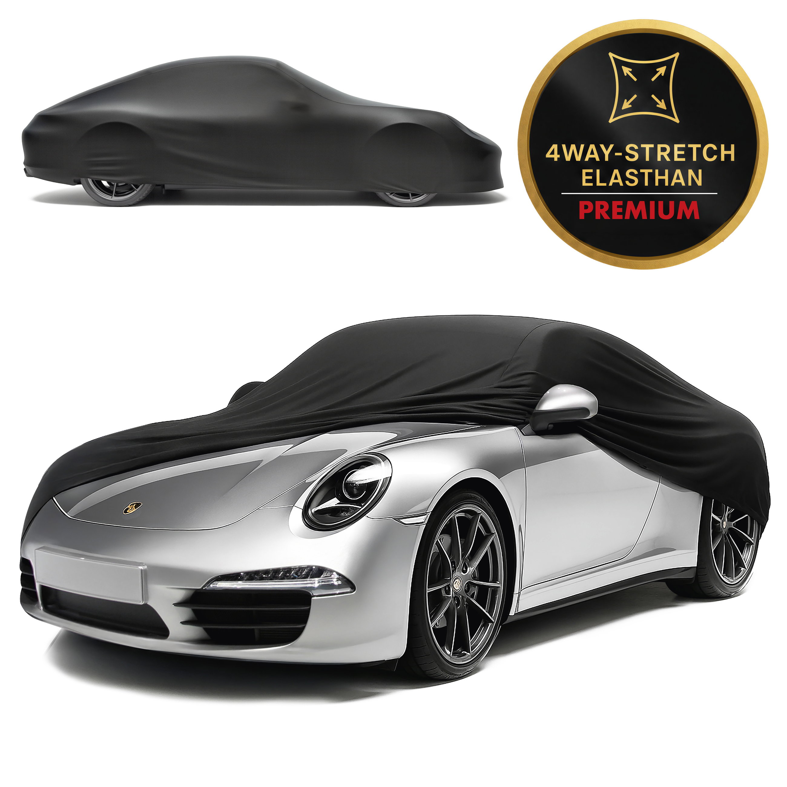 Car cover Indoor Stretch Plus size 2 car black