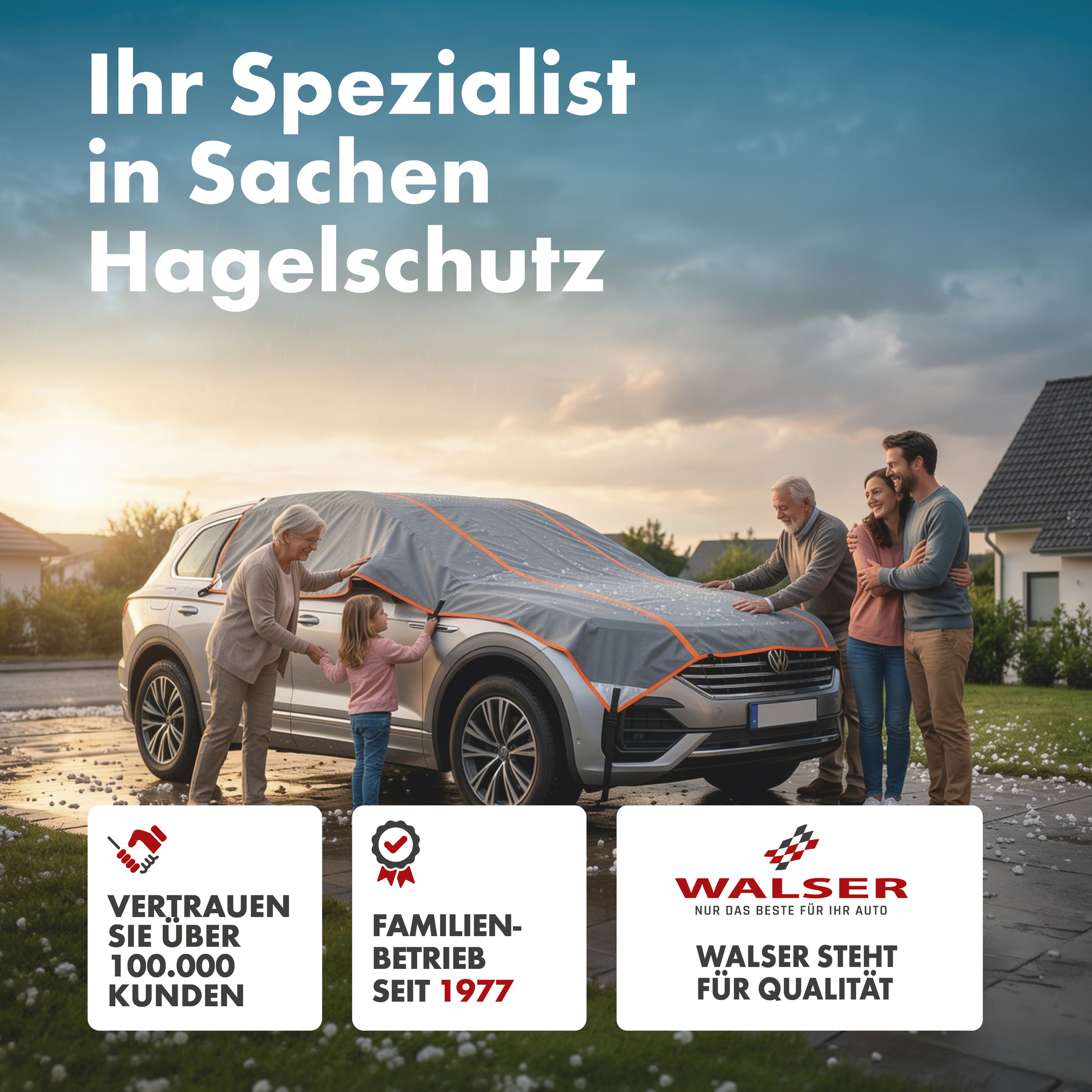 Wohnmobil/Wohnwagen Hagelschutzplane Perma Protect, Größe S (200 x 200 cm), Hagelschutz bis 1,9 cm, silber