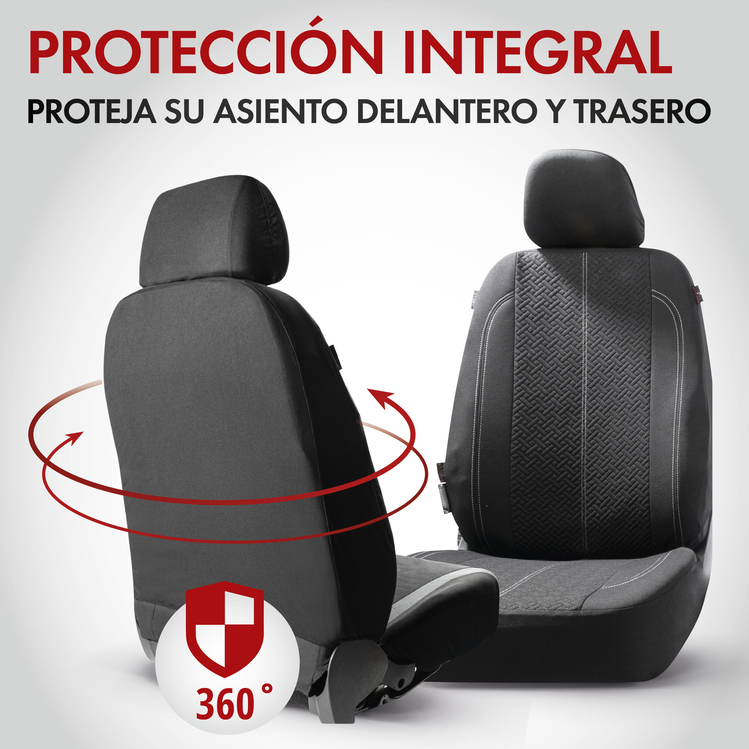 Funda de asiento ZIPP-IT Tratto, fundas protectoras de coche juego completo con sistema de cremallera negro