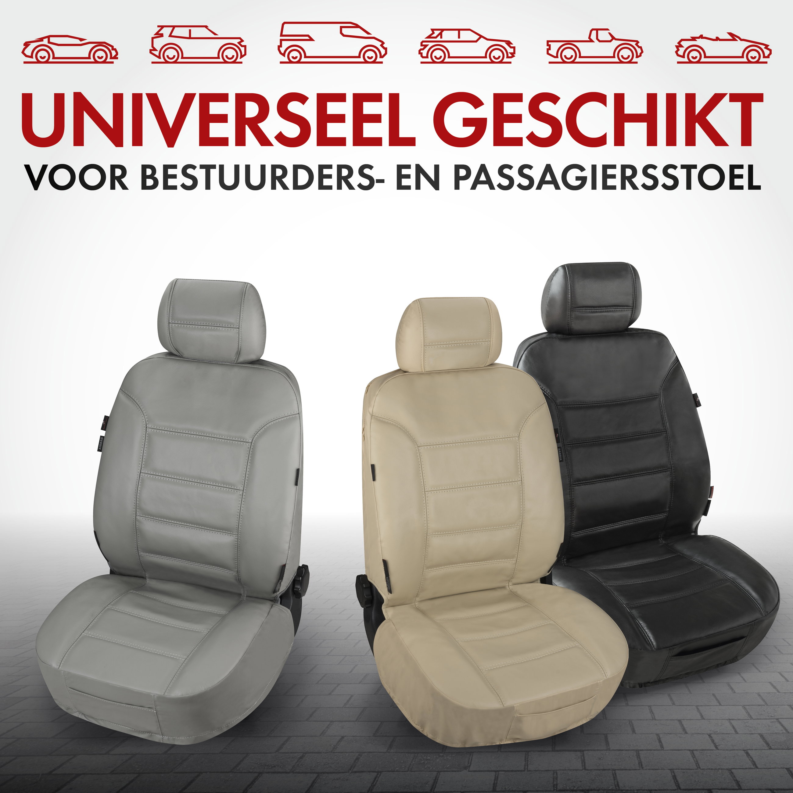 Autostoelhoes Billy van echt leer zwart ZIPP-IT, 1 stuk