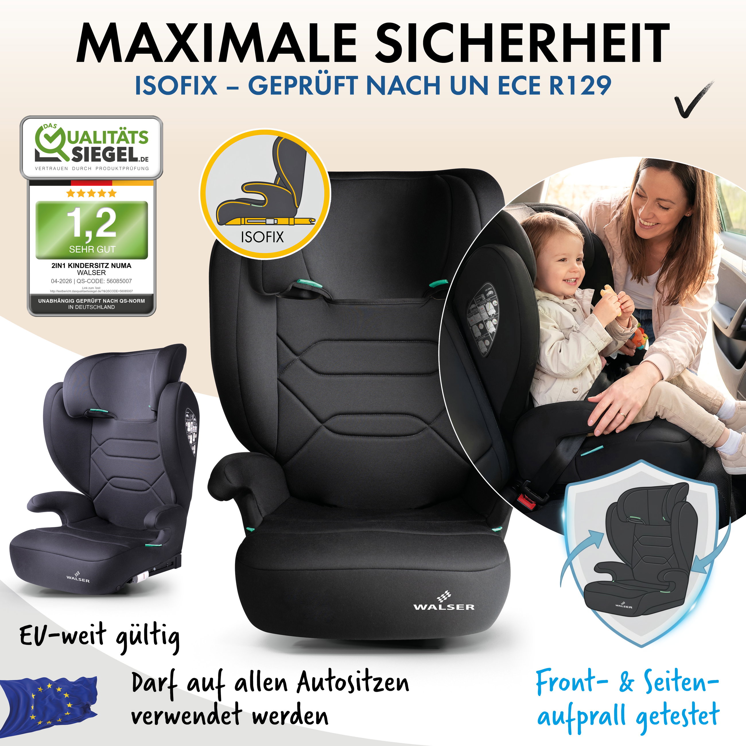 Kindersitz, Autositz, Autozubehör, Isofix, Schwarz