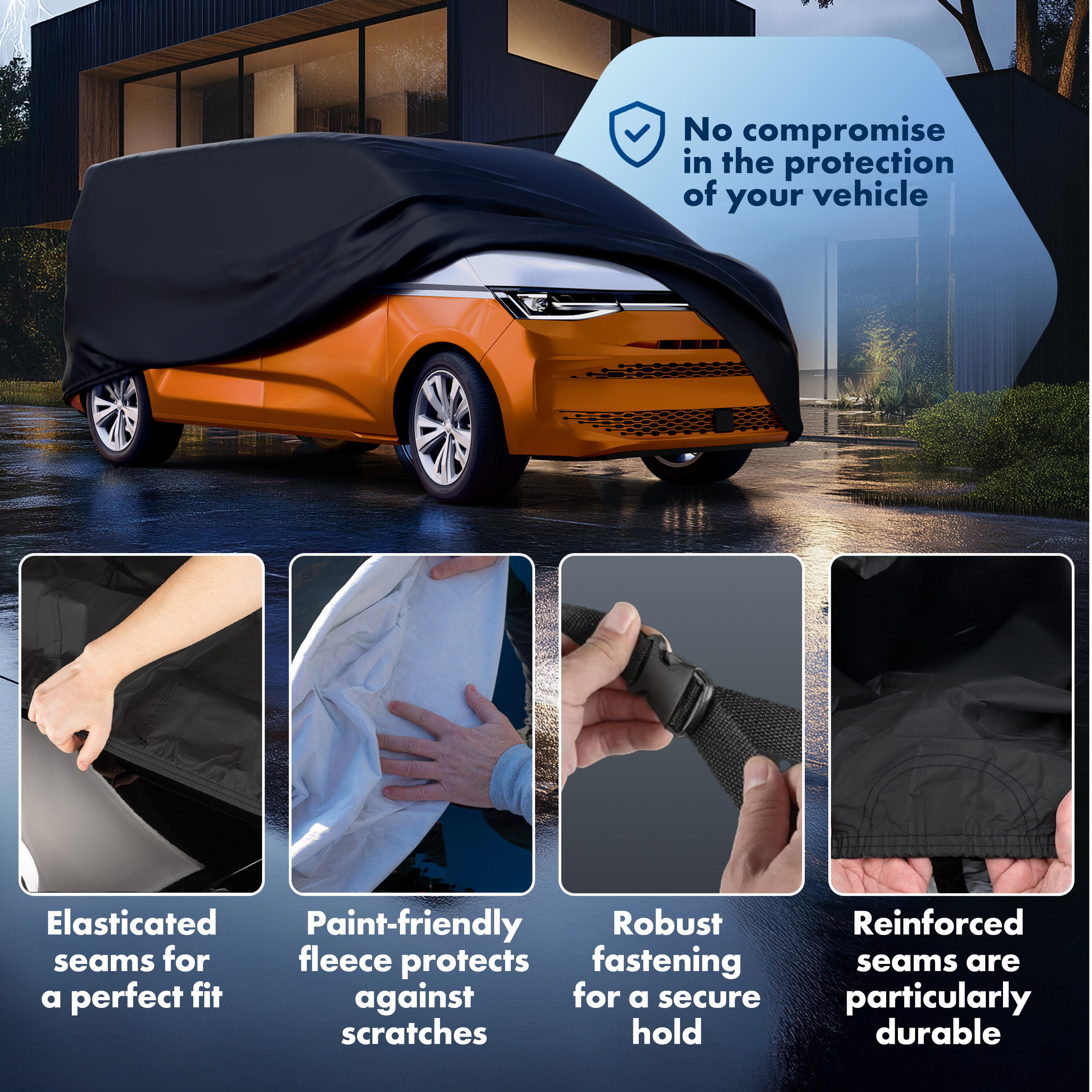 Car cover All Weather, bus car cover size 11 black