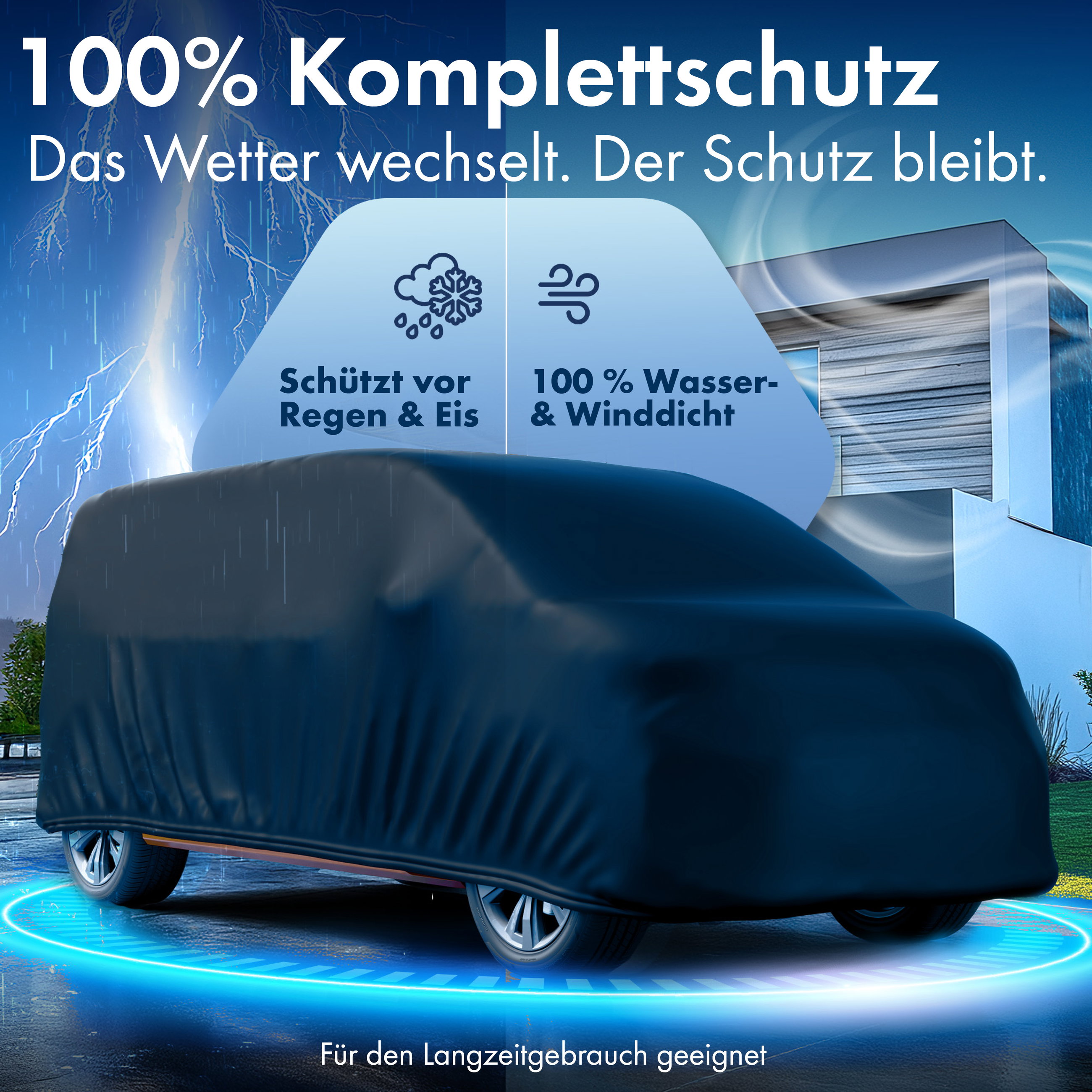 Abdeckplane Auto All Weather, Transporter Abdeckung schwarz, Autoplane Größe 11 Bus