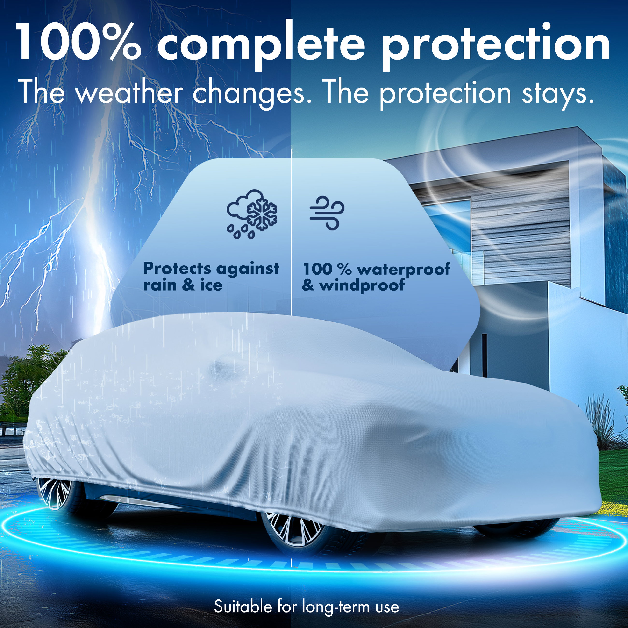Car cover, car cover full garage SUV size L silver