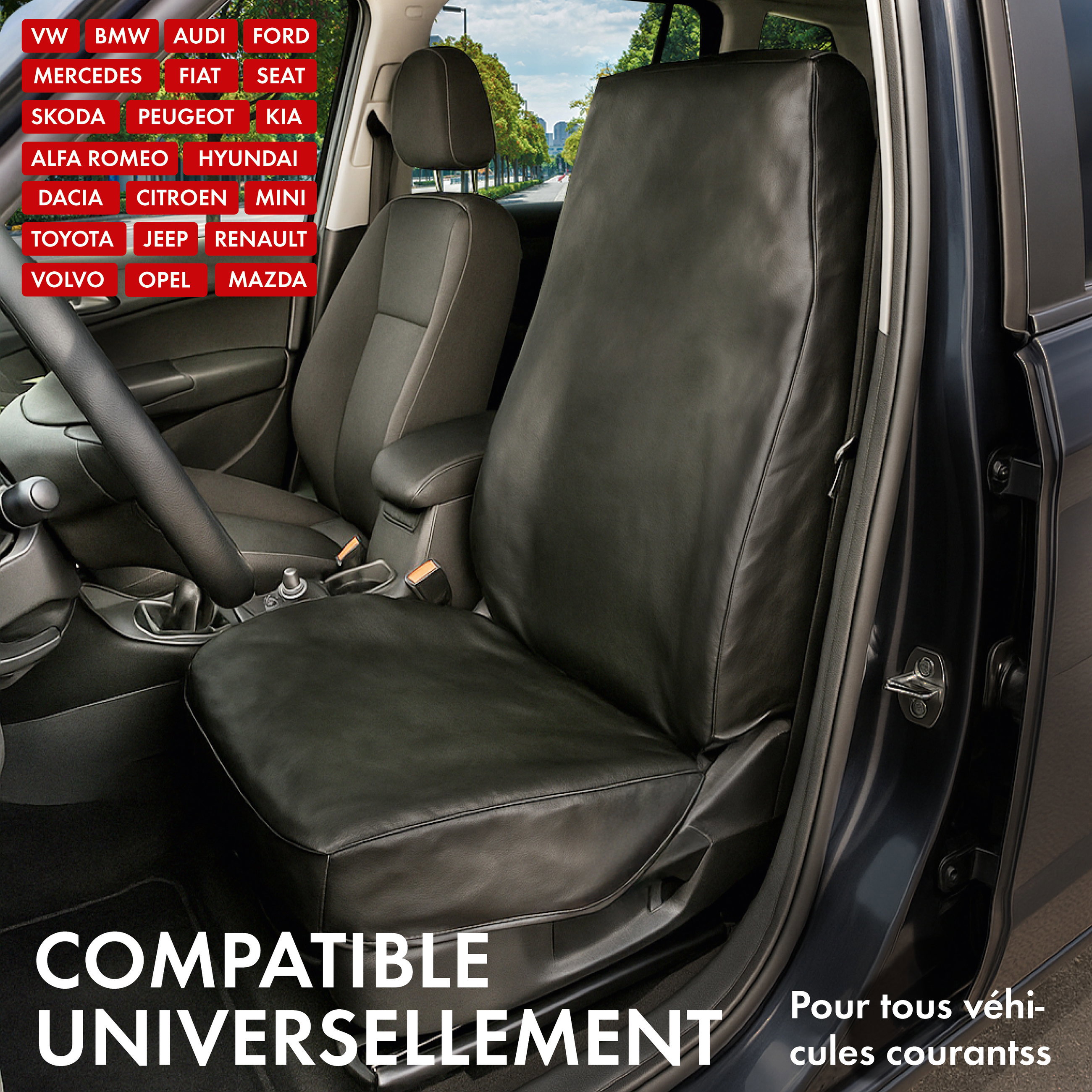 Protecteur d'atelier pour siège de voiture Nettoyer Tony de l'imitation cuir, 1 pièce