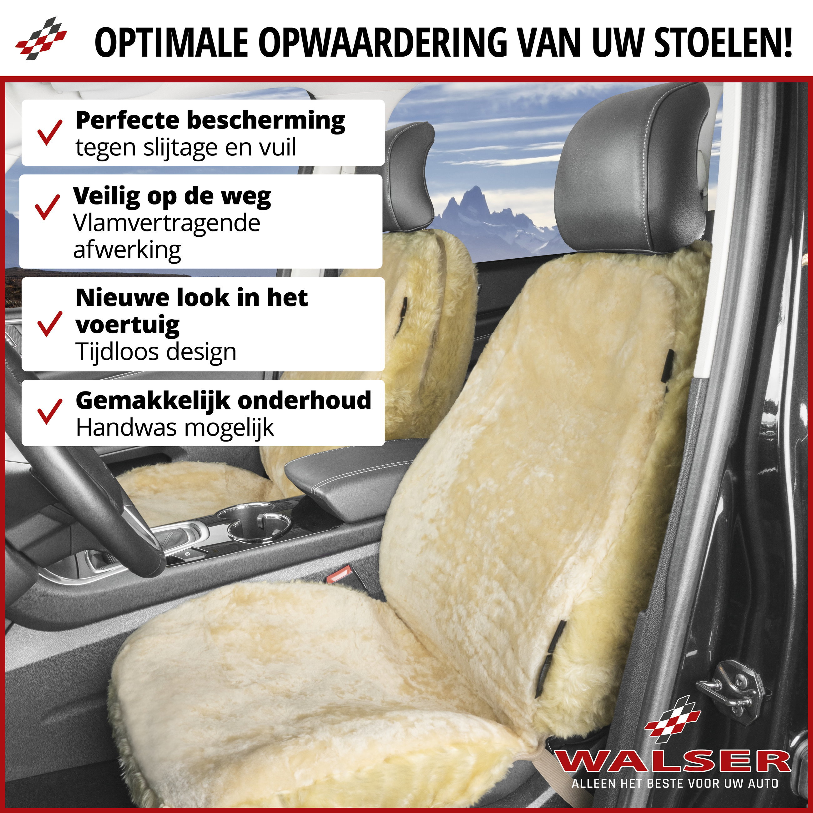 Autostoelhoes Lamsvel Nineve zwart , 1 stuk