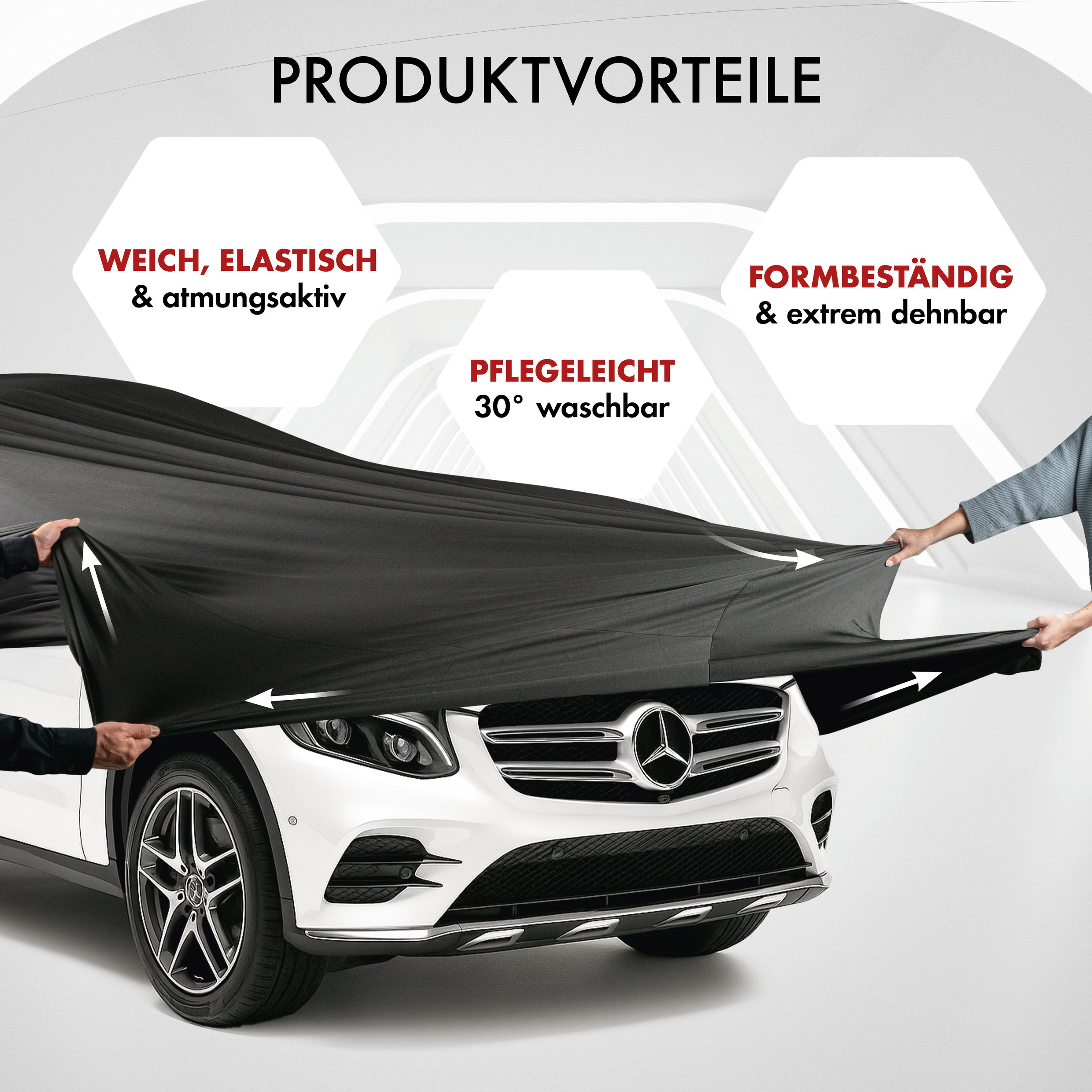 Autoplane Indoor Stretch, PKW-Abdeckplane Größe 9 SUV/VAN schwarz