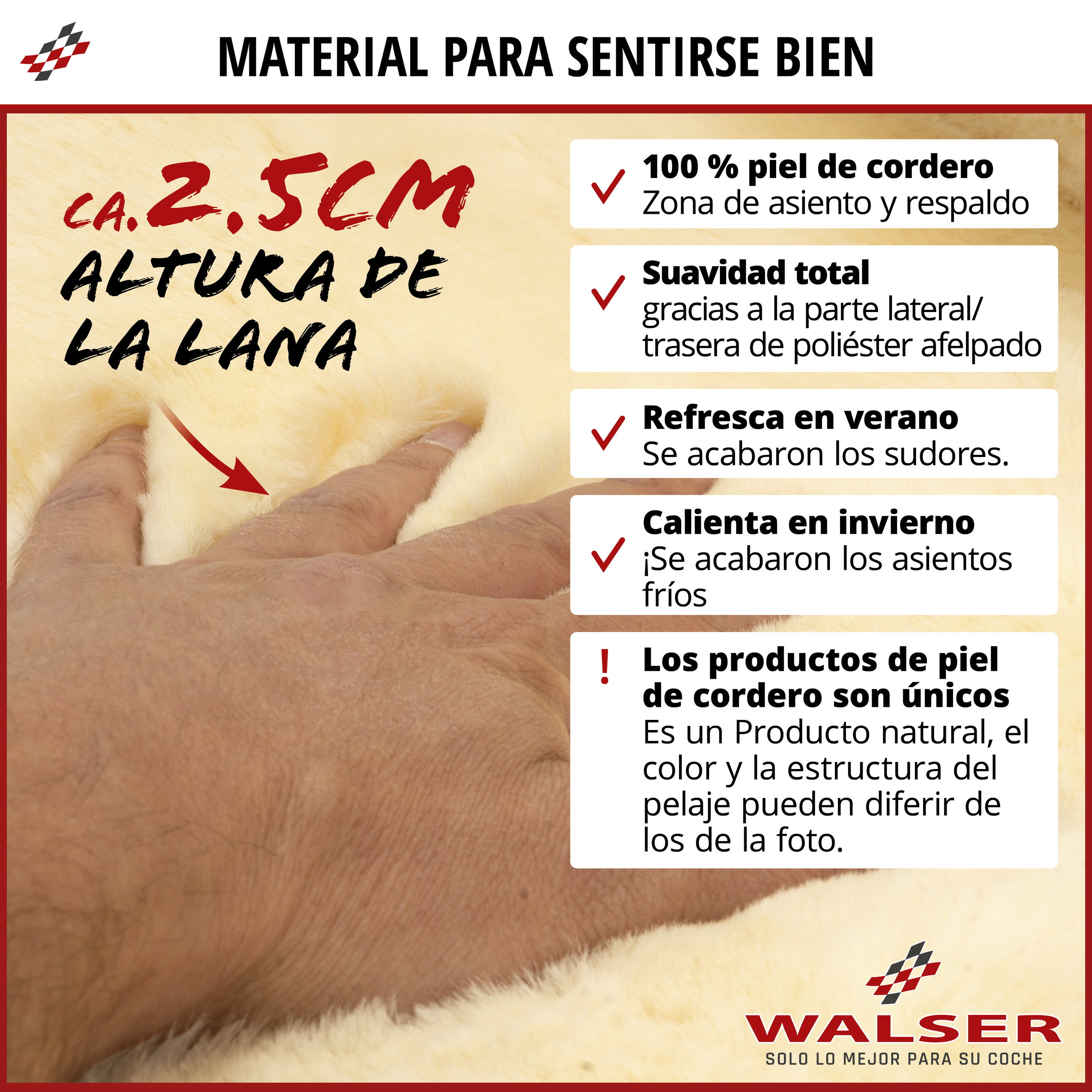 Funda de asiento Maya de piel de cordero, funda protectora de coche asiento individual, piel de corderofunda negro, 1 pieza