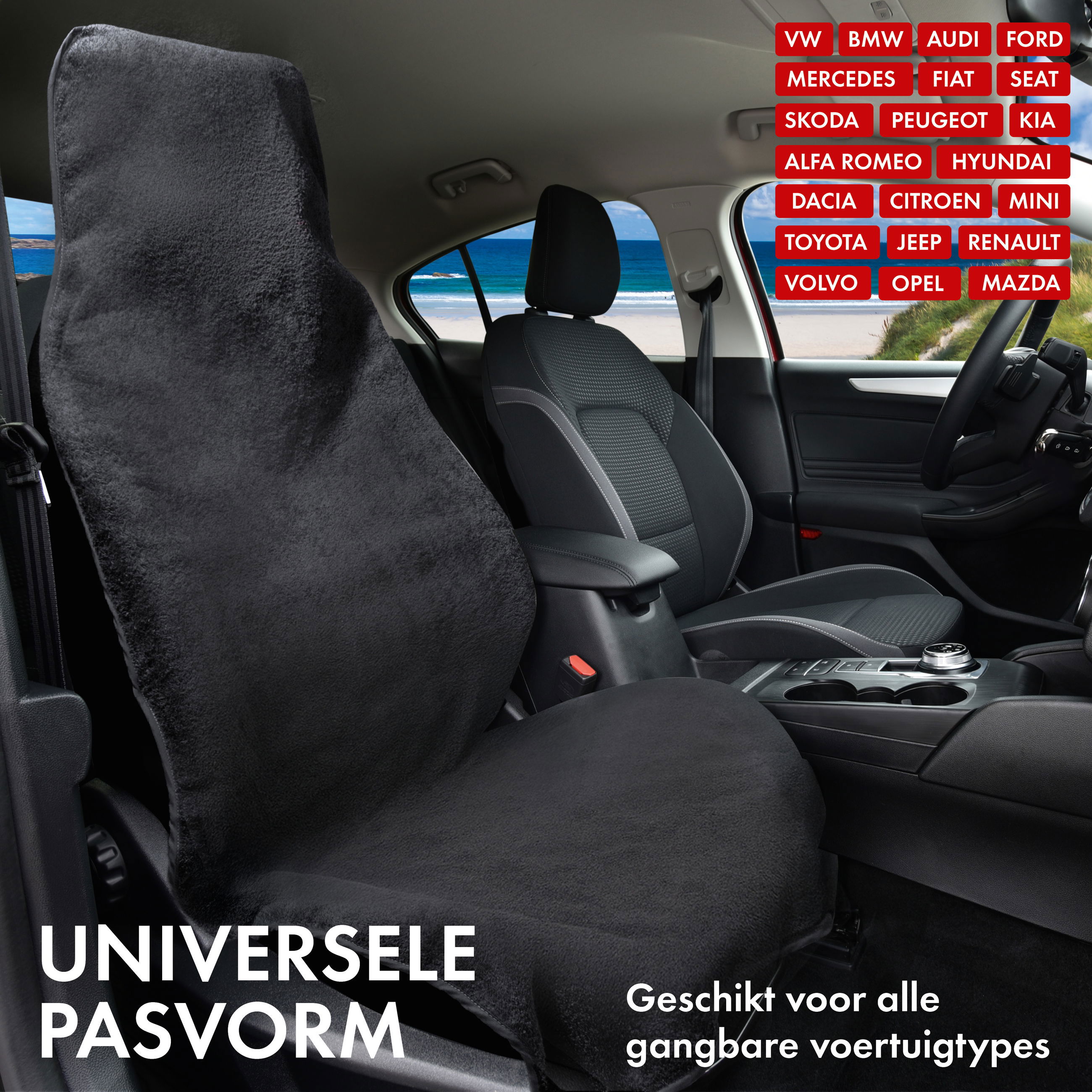 Protektoren Sitzbezug, Auto-Innenraum, Fahrzeugsitz, Frontsitz, Sicht von innen