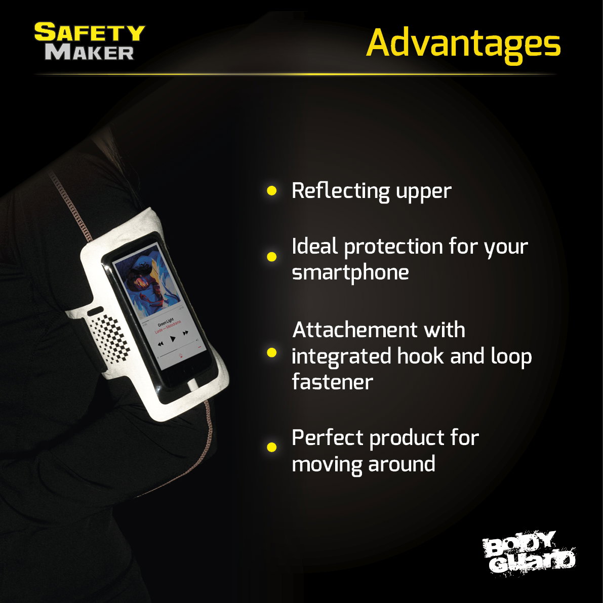 Custodia sportiva per smartphone argento-nero