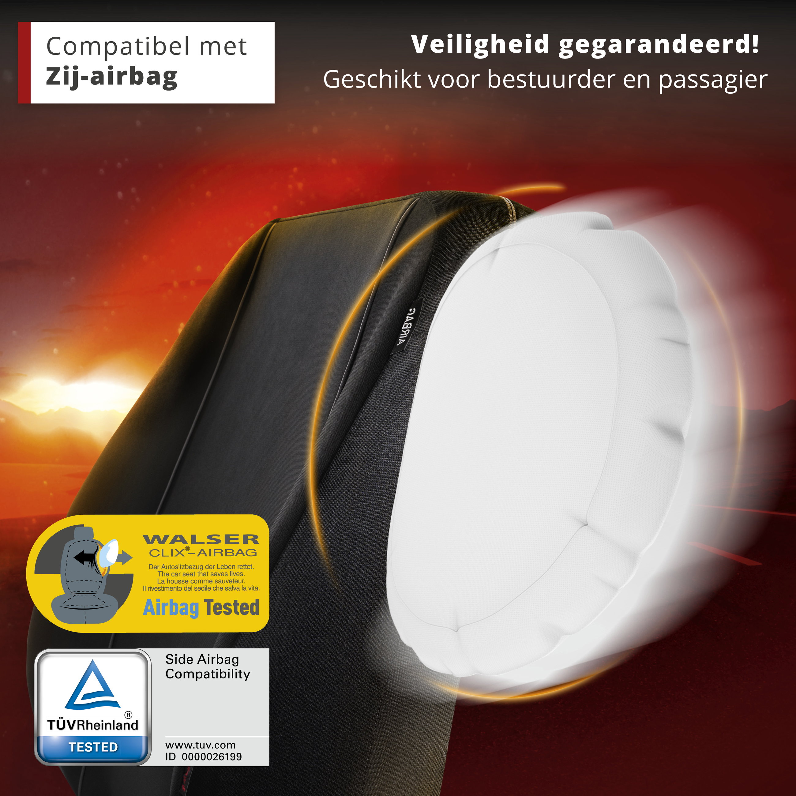 Autostoelhoezen Modulo Highback voor beide voorstoelen zwart universele bijpassende stoelhoezen set