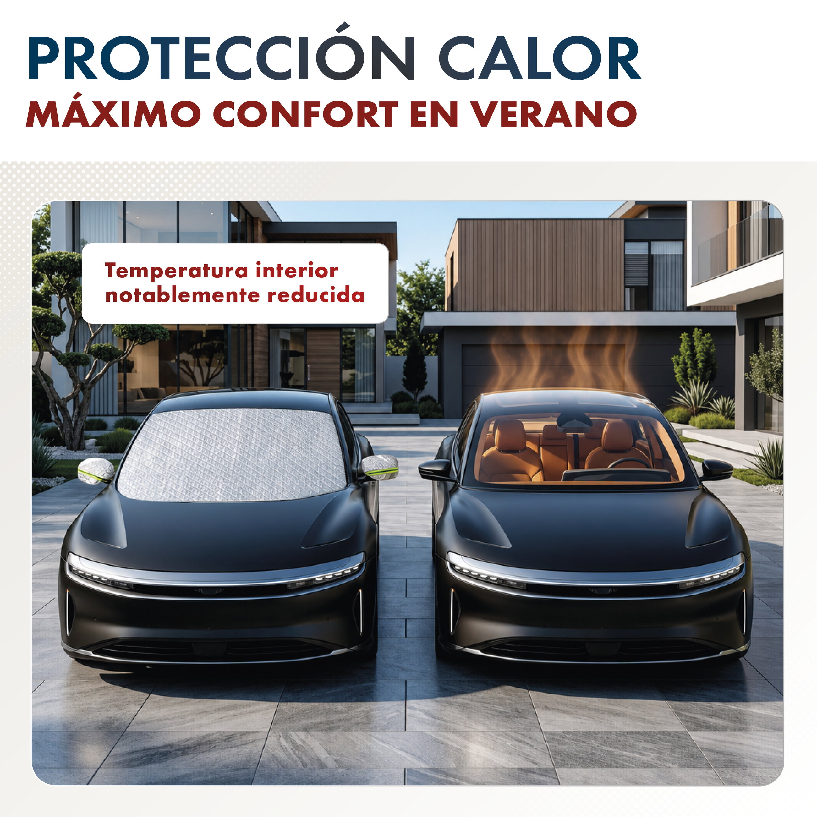 Premium protector térmico de parabrisas con cubierta para retrovisores laterales, coche-cubierta para parabrisas 157x126 cm
