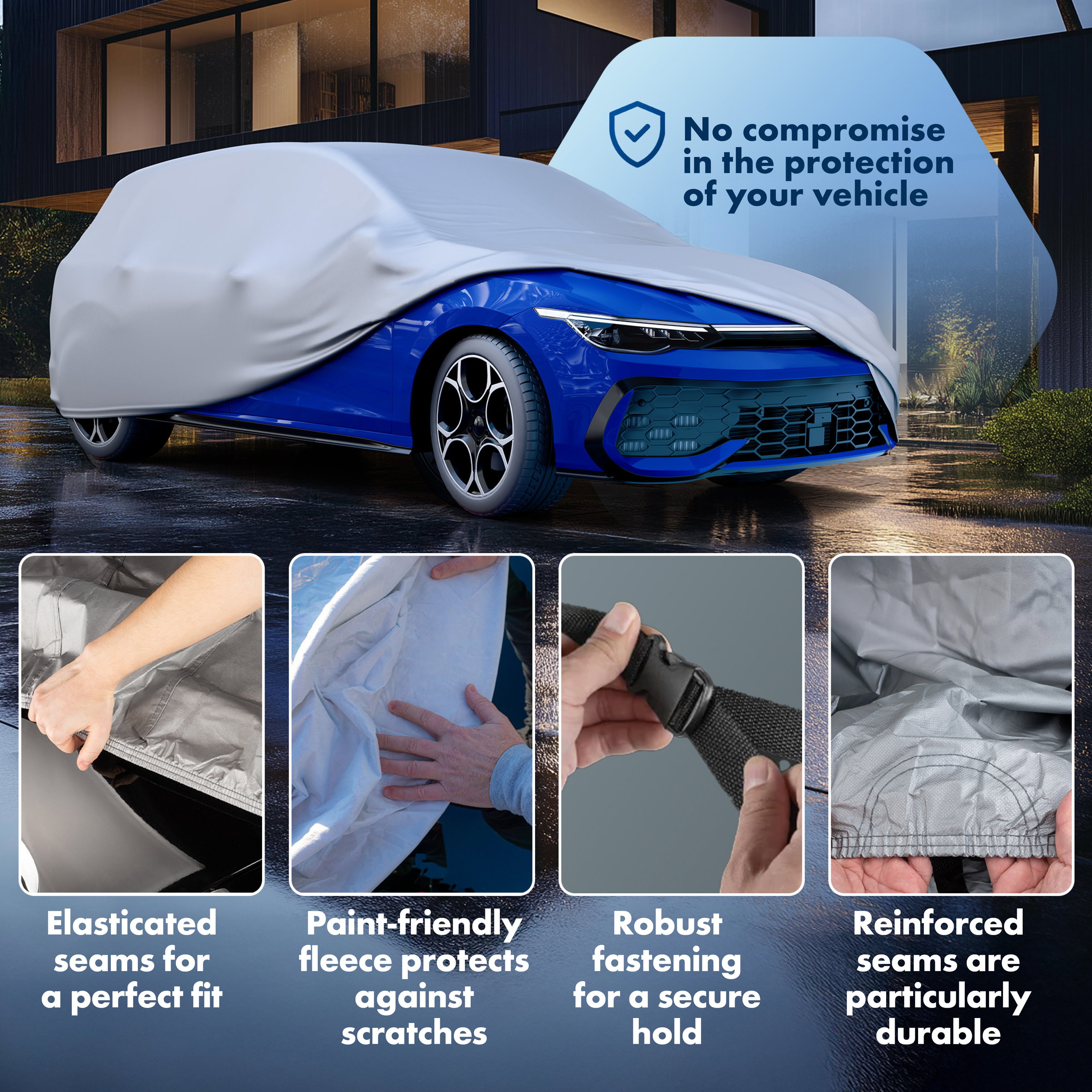 Car cover, car cover full garage size M silver