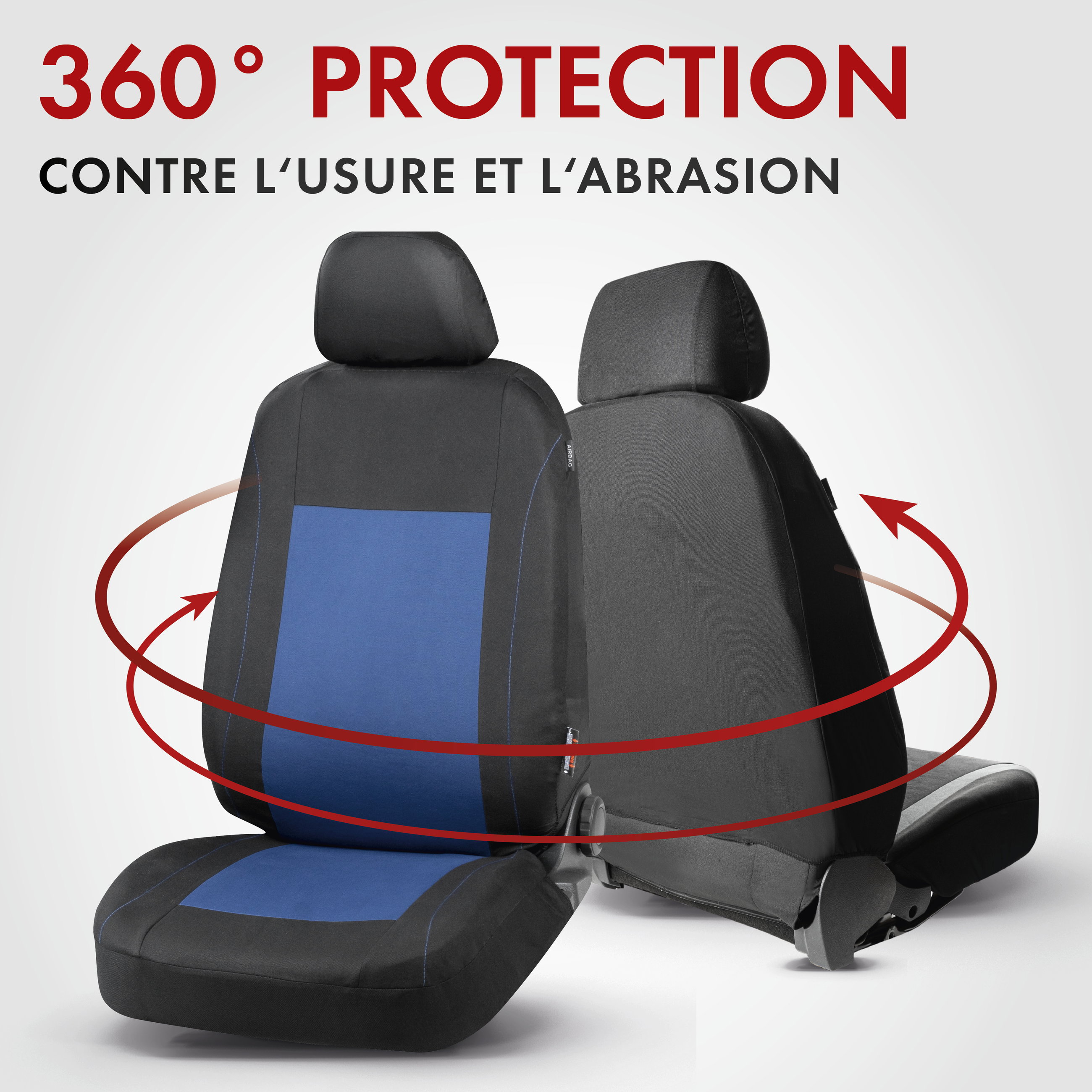 Housses de sièges Sandray bleu-noir set complet