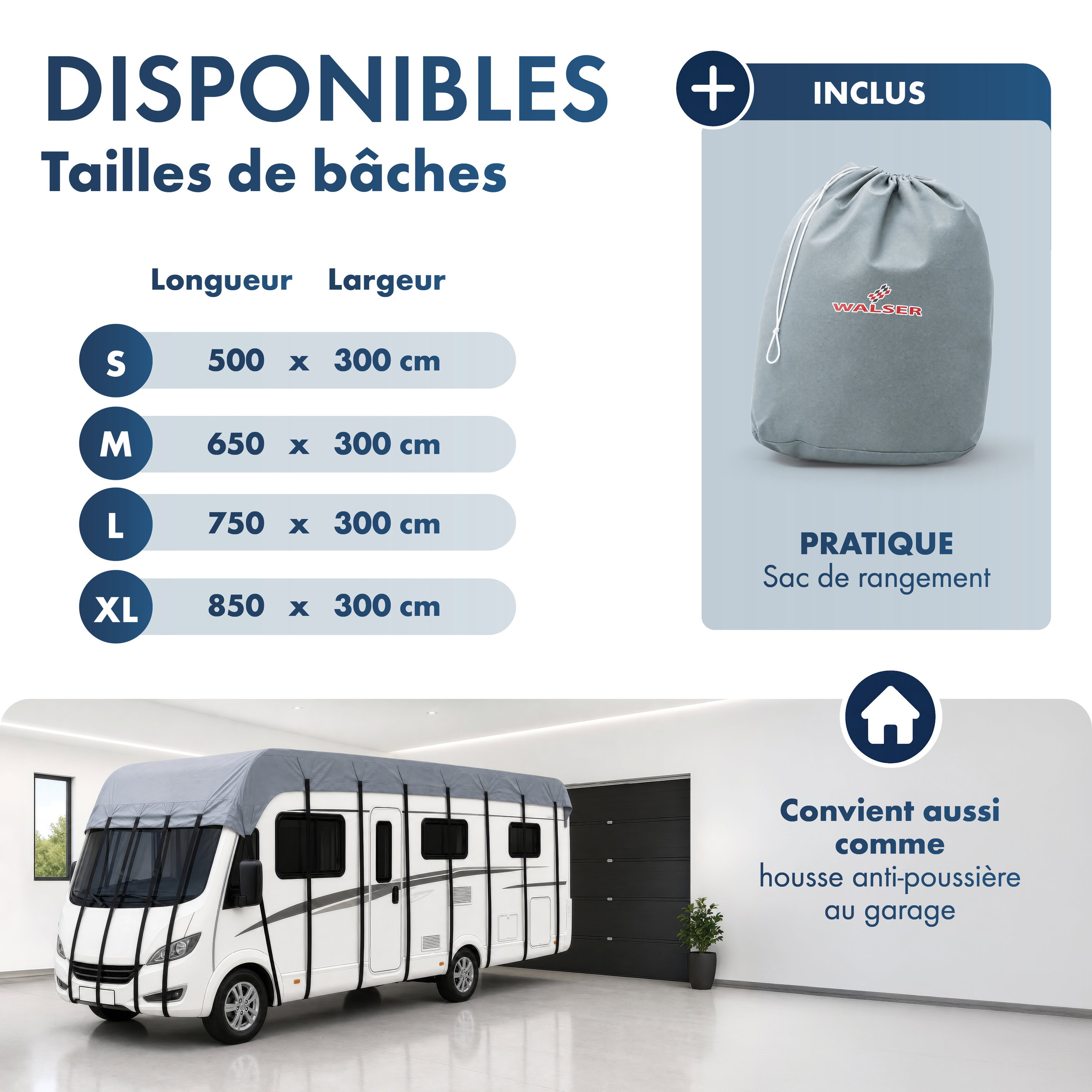 Caravan Dachabdeckung 500x300cm grau