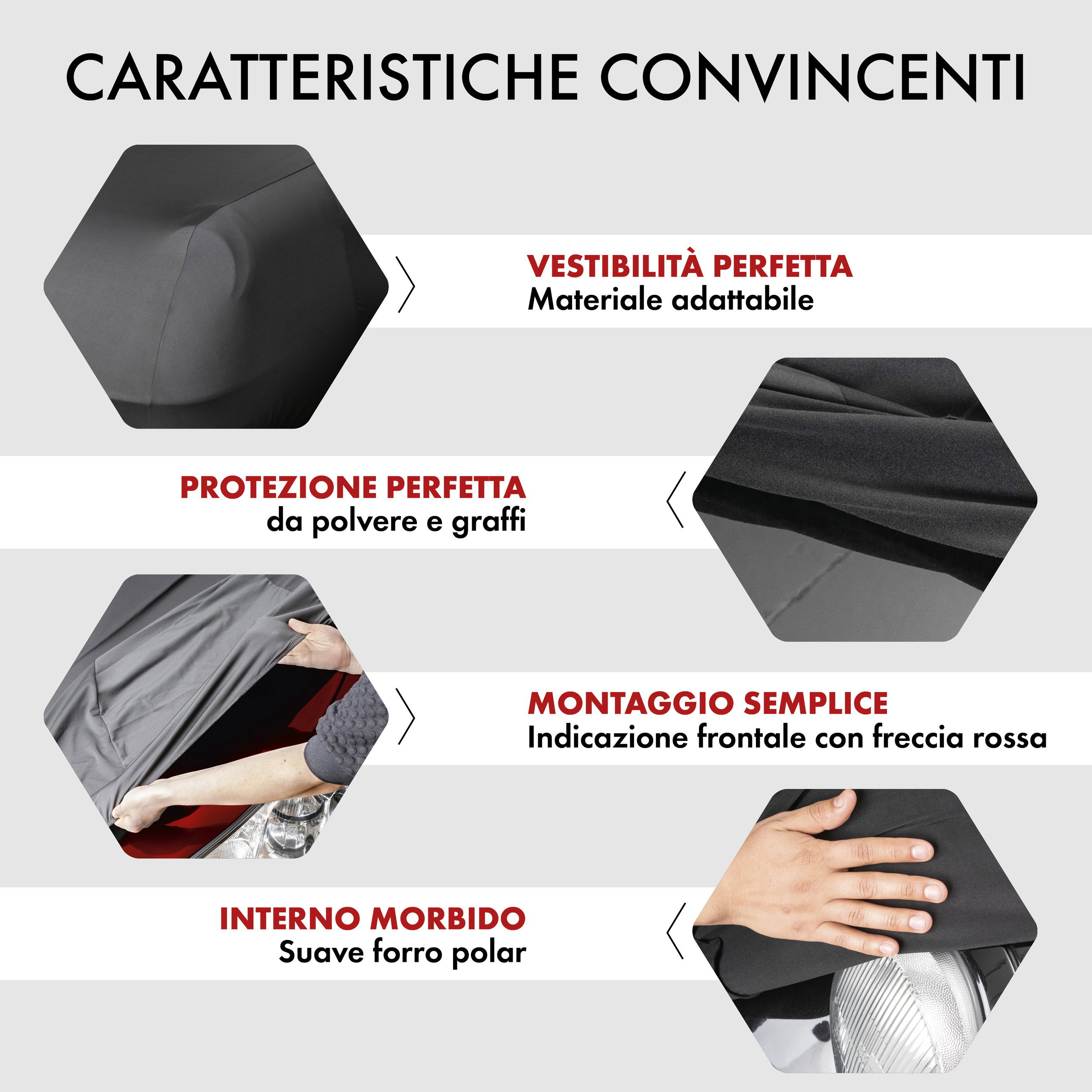 Telo Copriauto da interno Indoor Stretch, Copertura protettiva per uso interno Misura 1 Auto nero