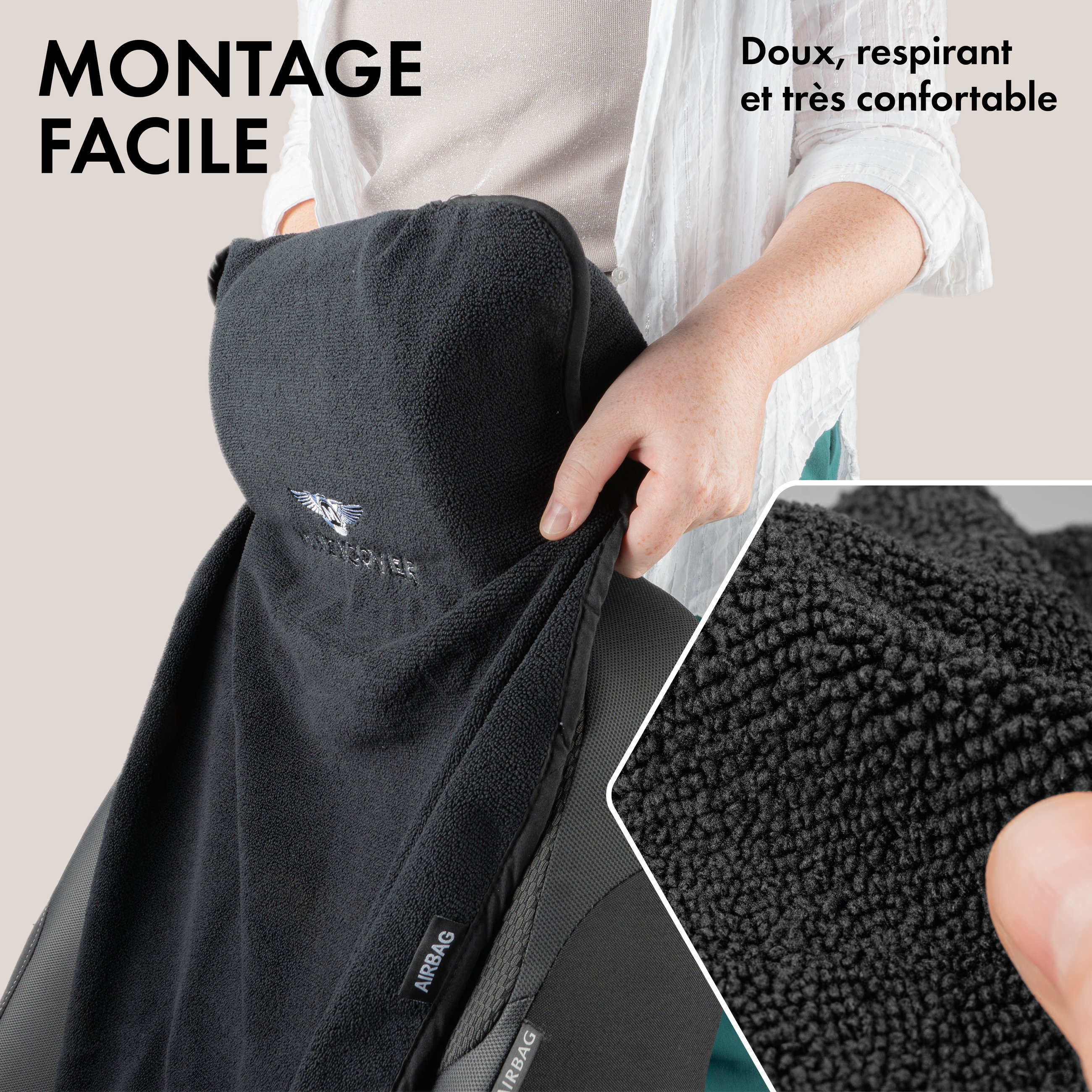 Housse de siège Multicover noir, 1 pièce