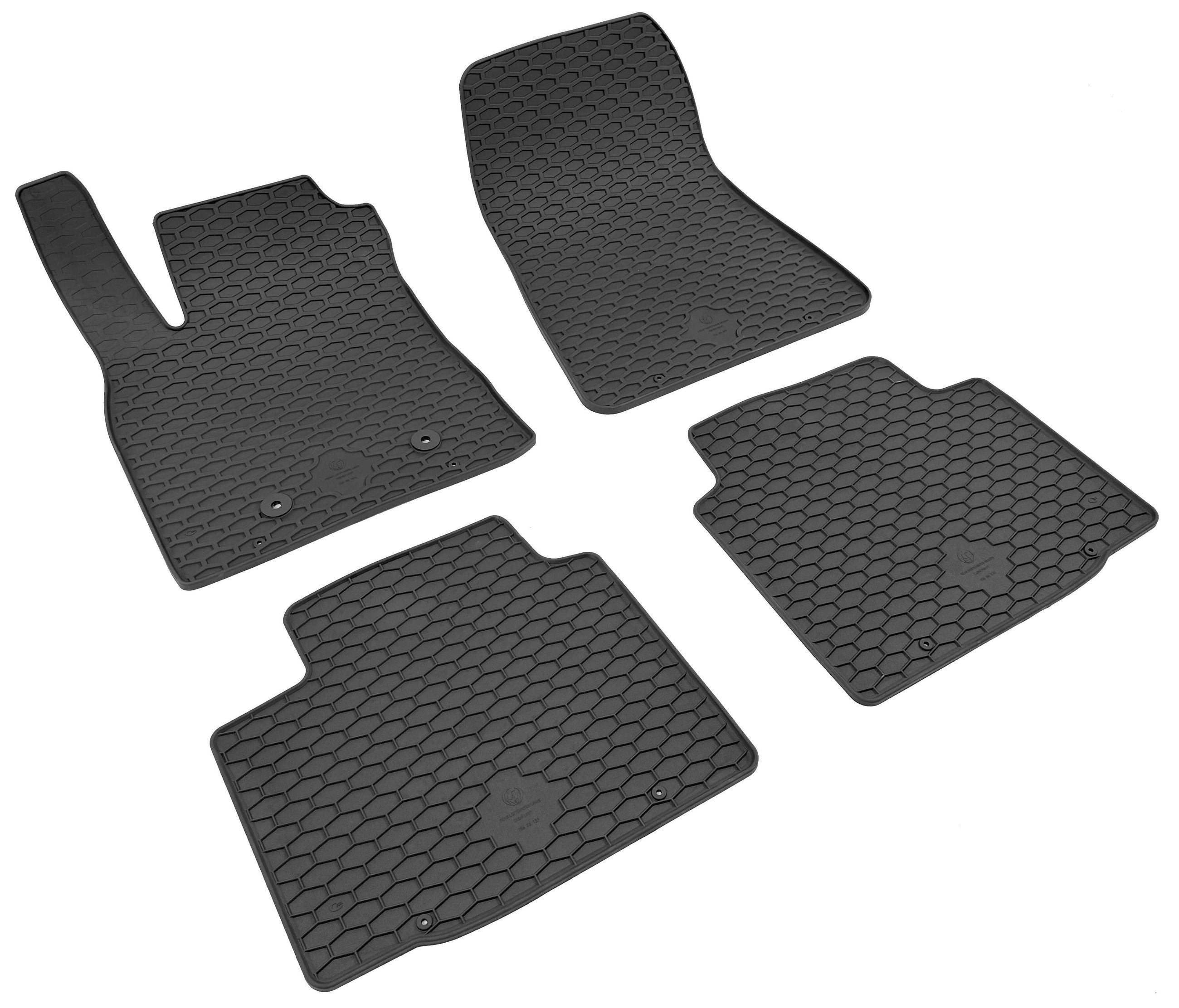 Gummimatte, KFZ-Fußmatten, Auto-Fußmatten, Gummi-Matten-Set, rutschfest, Gummimatten, Kofferraumteppich, Auto Fußmatten, Rautenmuster, Allwetter