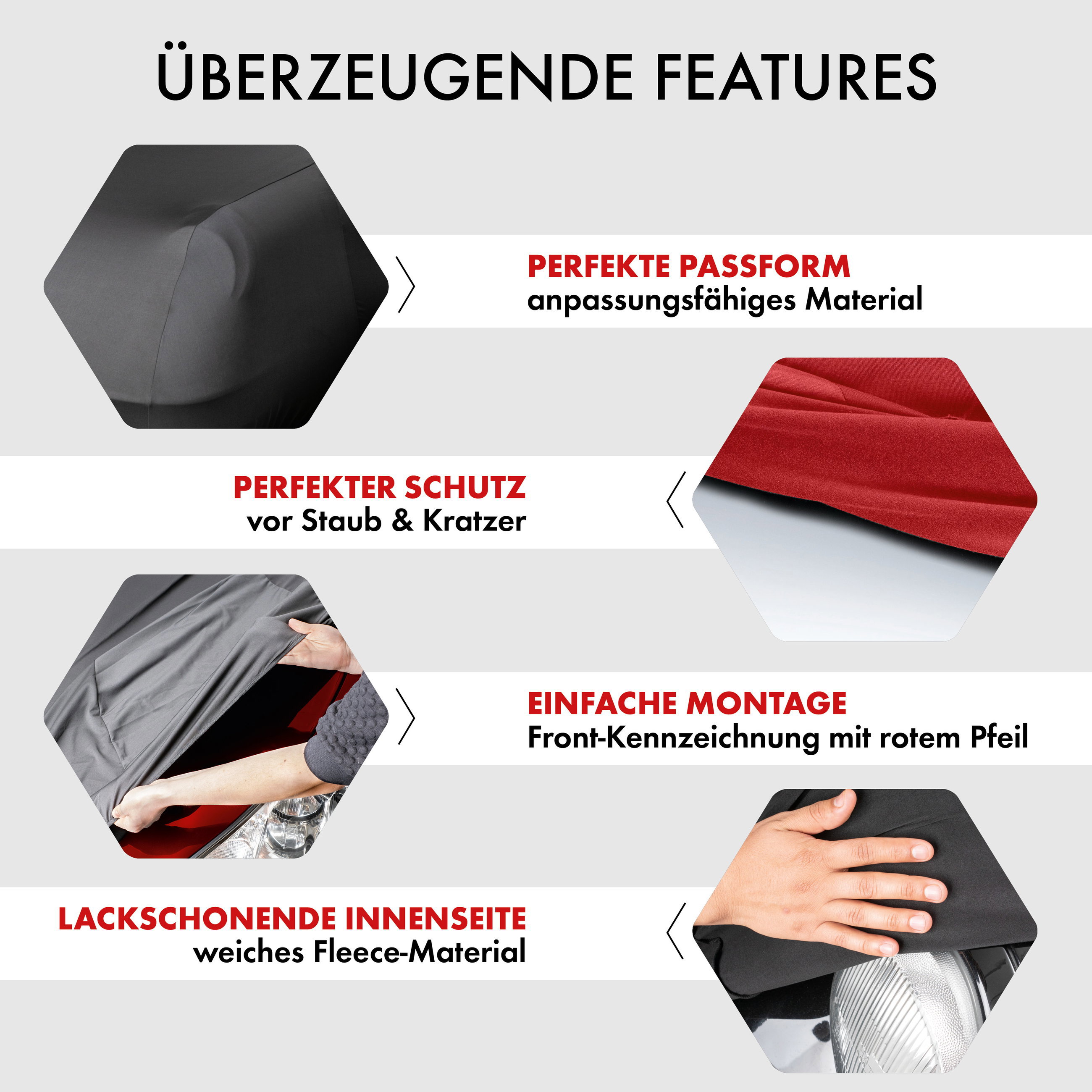Autoplane Indoor Stretch Plus, PKW-Abdeckplane Größe 2 PKW schwarz