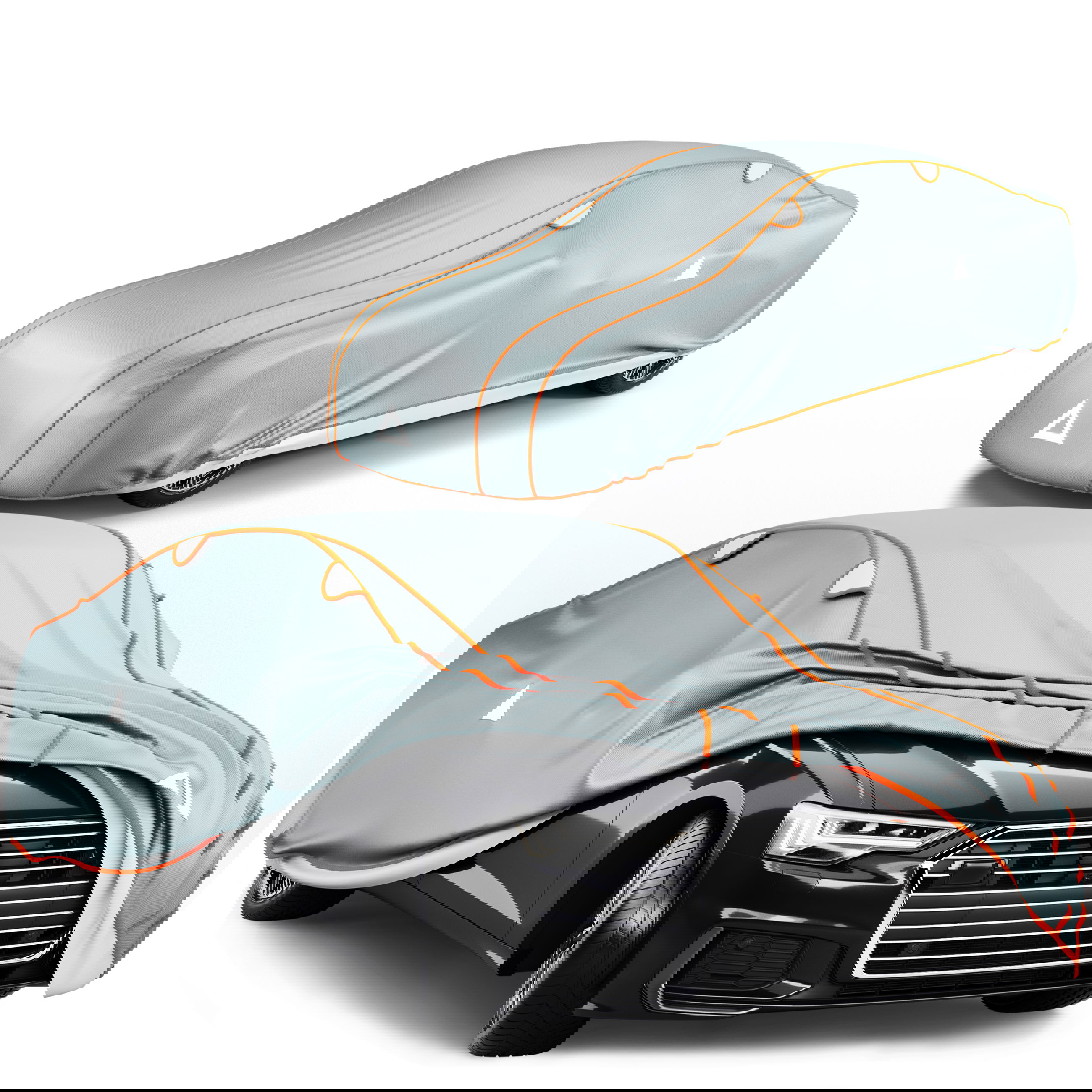 PKW Hagelschutzplane Perma Protect Complete, Hagel Rundum-Schutz Auto Größe 2 grau Auto, Coupé, Fahrzeug, Maschine, Rad