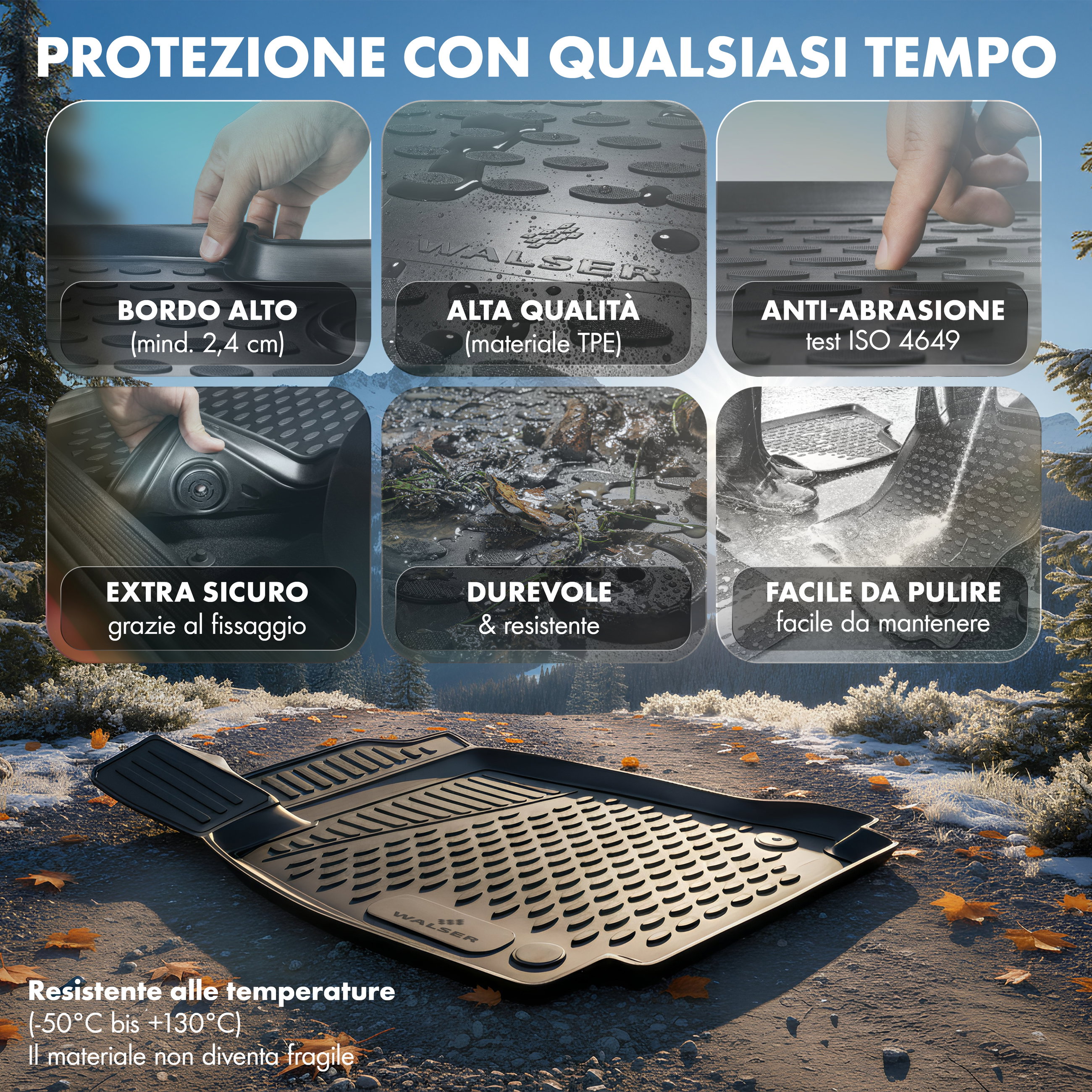 Tappetini in gomma per auto su misura XTR per Dacia Sandero I 2008 - 2012