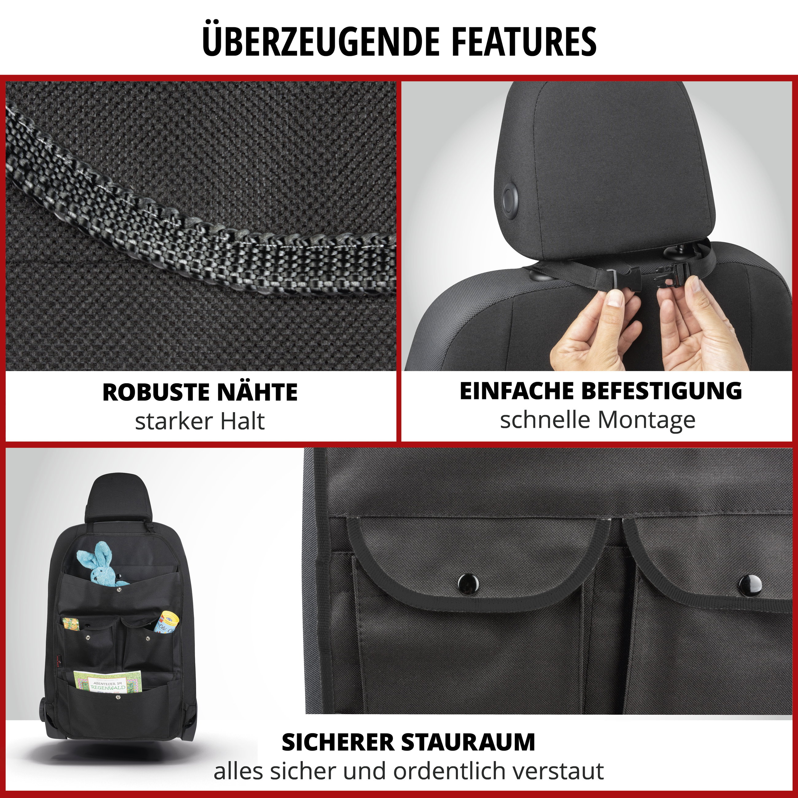 Rücksitztasche Francis schwarz