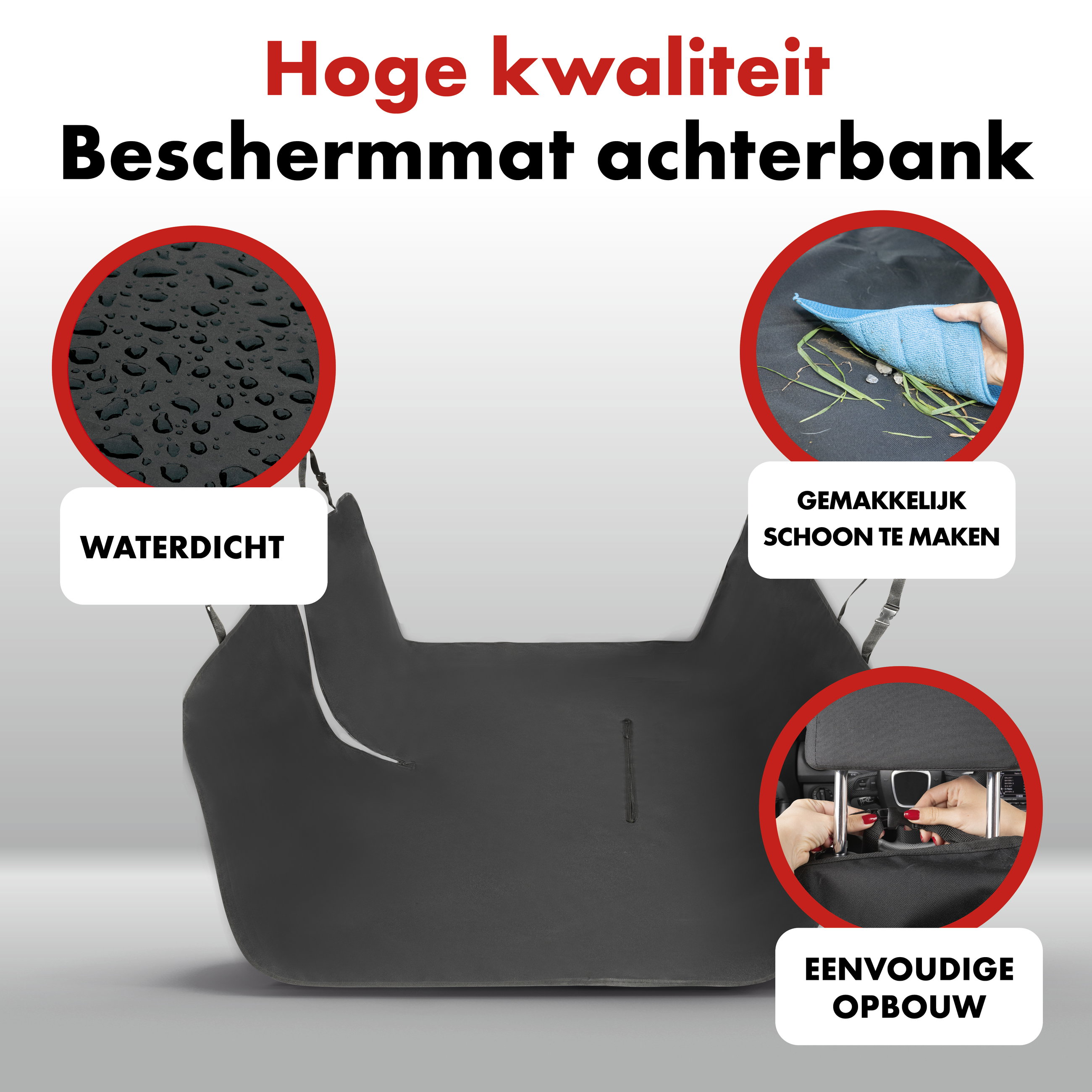 Auto-achterbank beschermdeken, hondendeken Nero