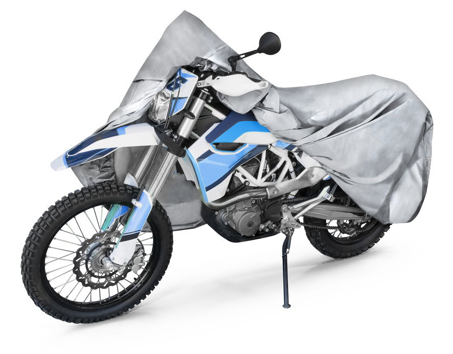 Bâche de protection pour moto All Weather XL, Bâche de protection pour moto, Garage pour moto étanche - 255x110x135 cm argent