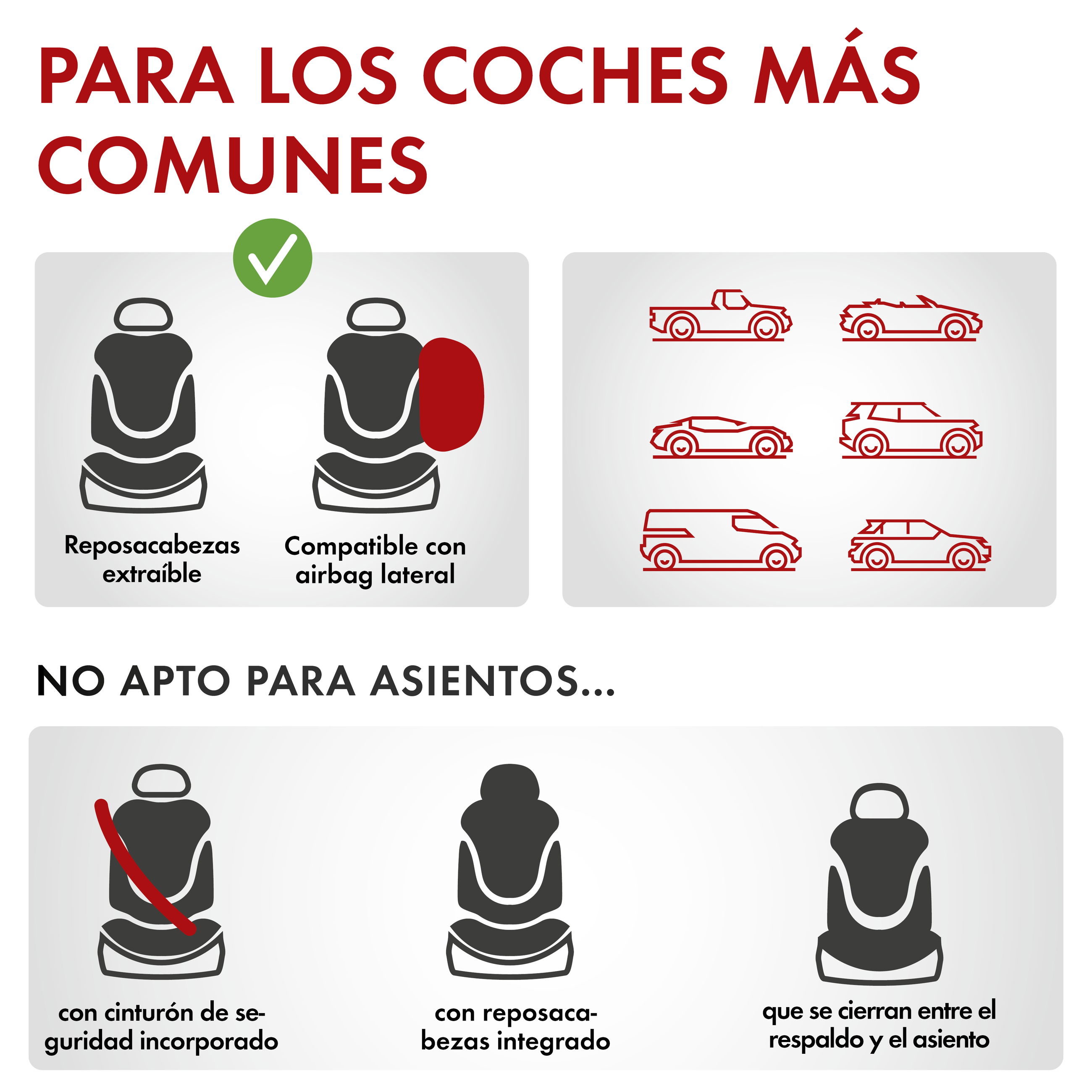 Funda de asiento ZIPP-IT Tratto, fundas protectoras de coche para 2 asientos delanteros con sistema de cremallera negro