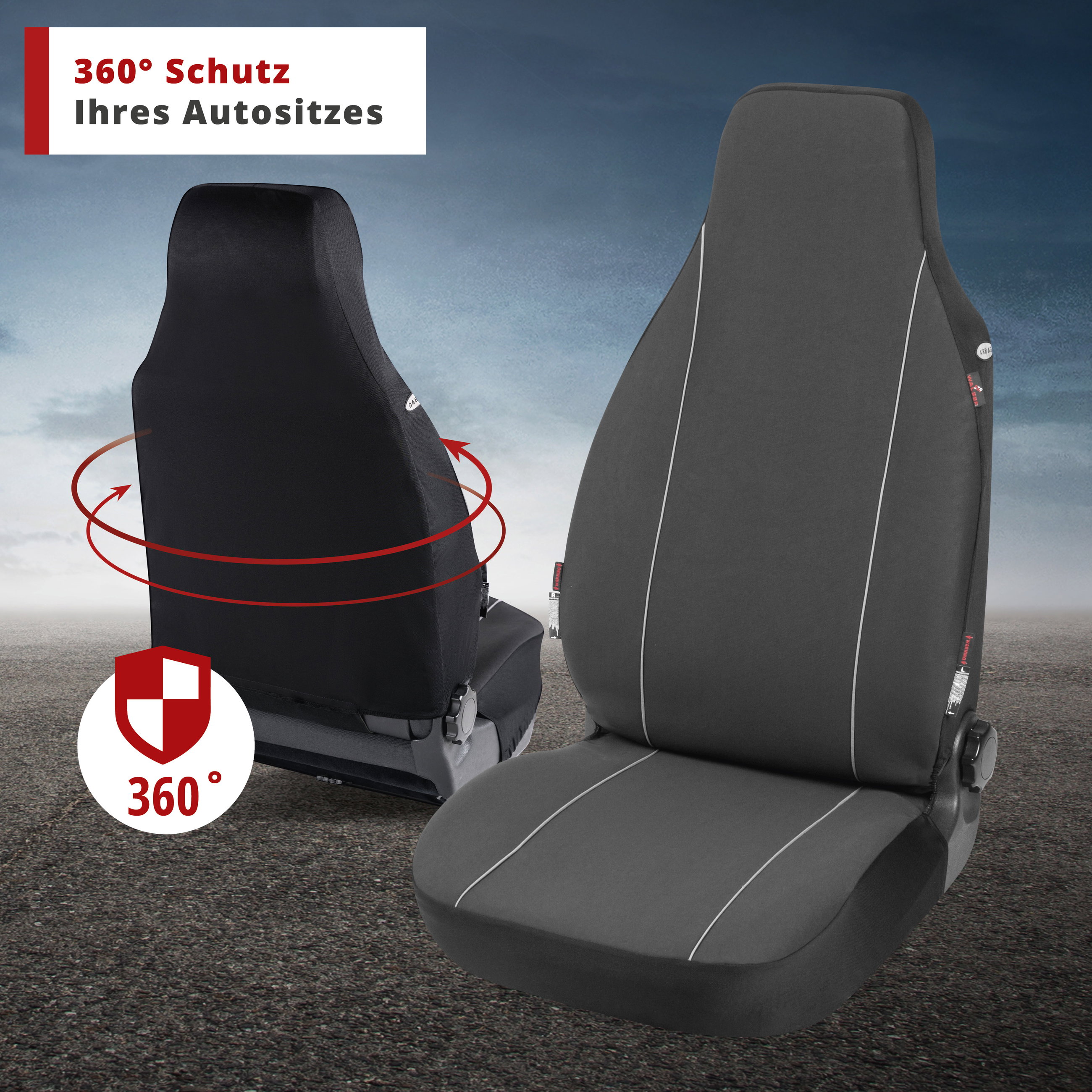 Autositzbezug Modulo, PKW-Schonbezüge für 2 Vordersitze Highback graphit