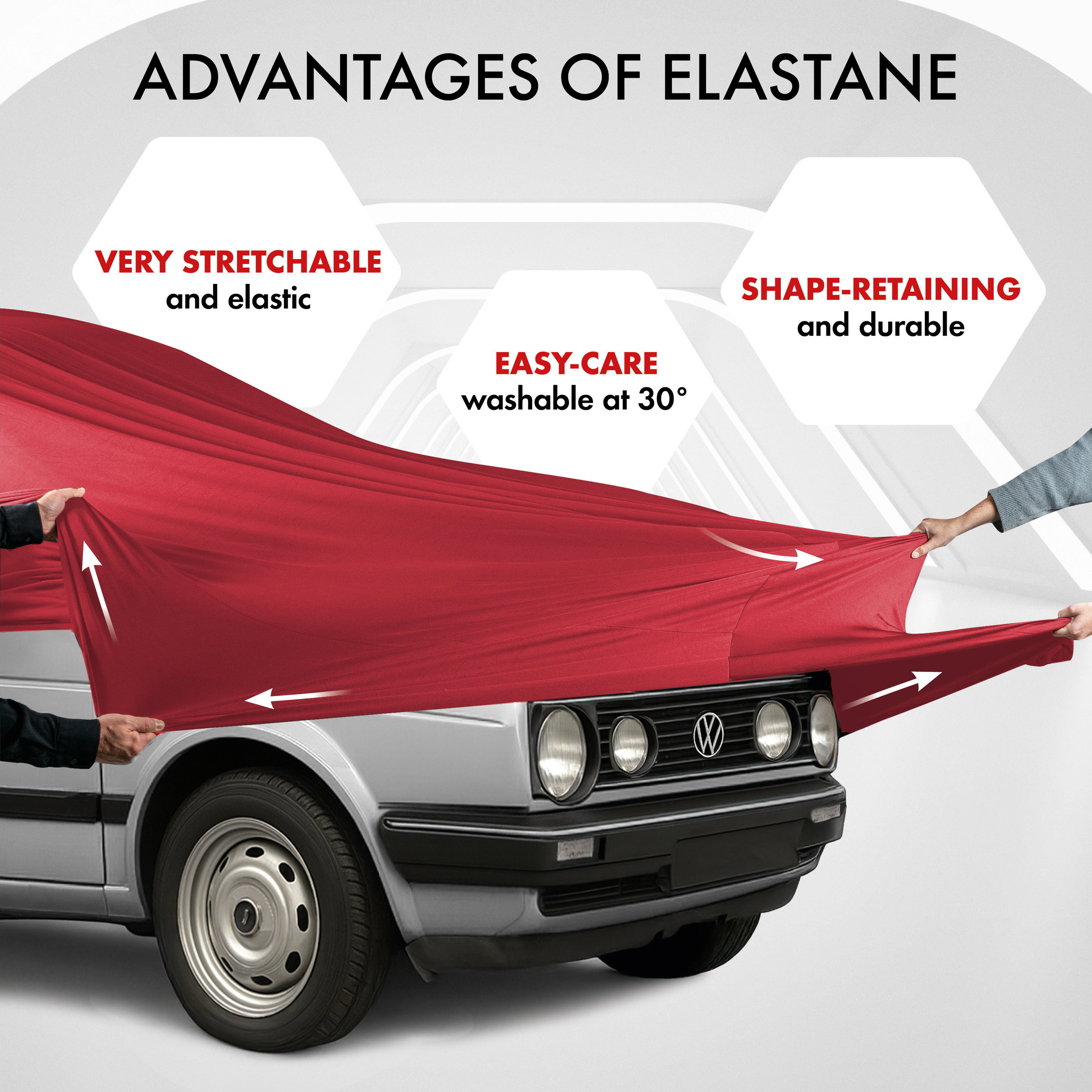 Car cover Indoor Stretch Plus size 1 car red