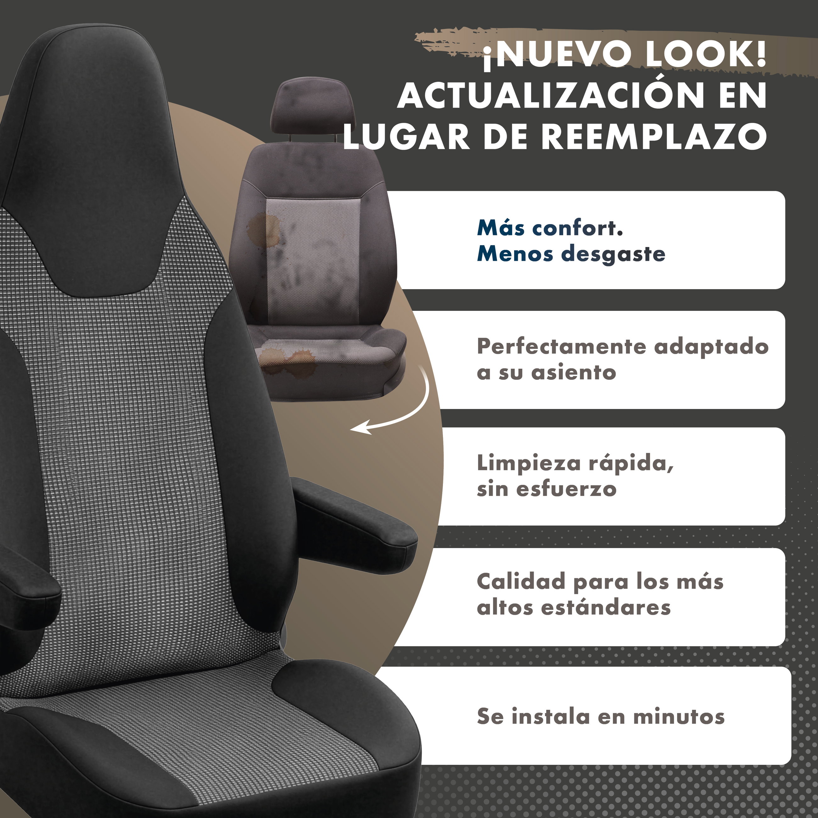 autoseda de coche, asiento coche, tapizado gris, reposacabezas, ergonómico, auto, car, silla, asiento, tapizado