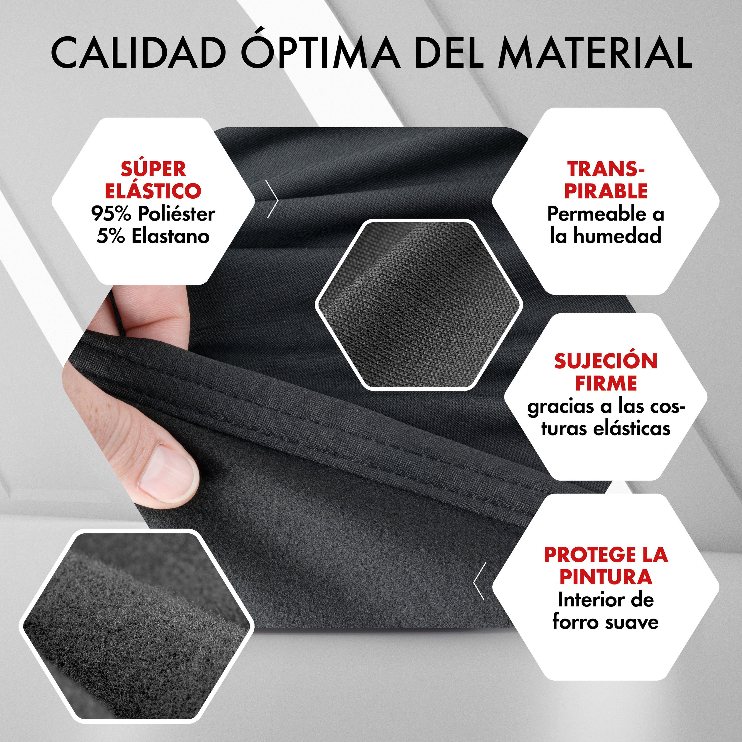 Funda de coche interior Stretch Plus, cubierta protectora de coche talla 7 SUV/furgoneta negro