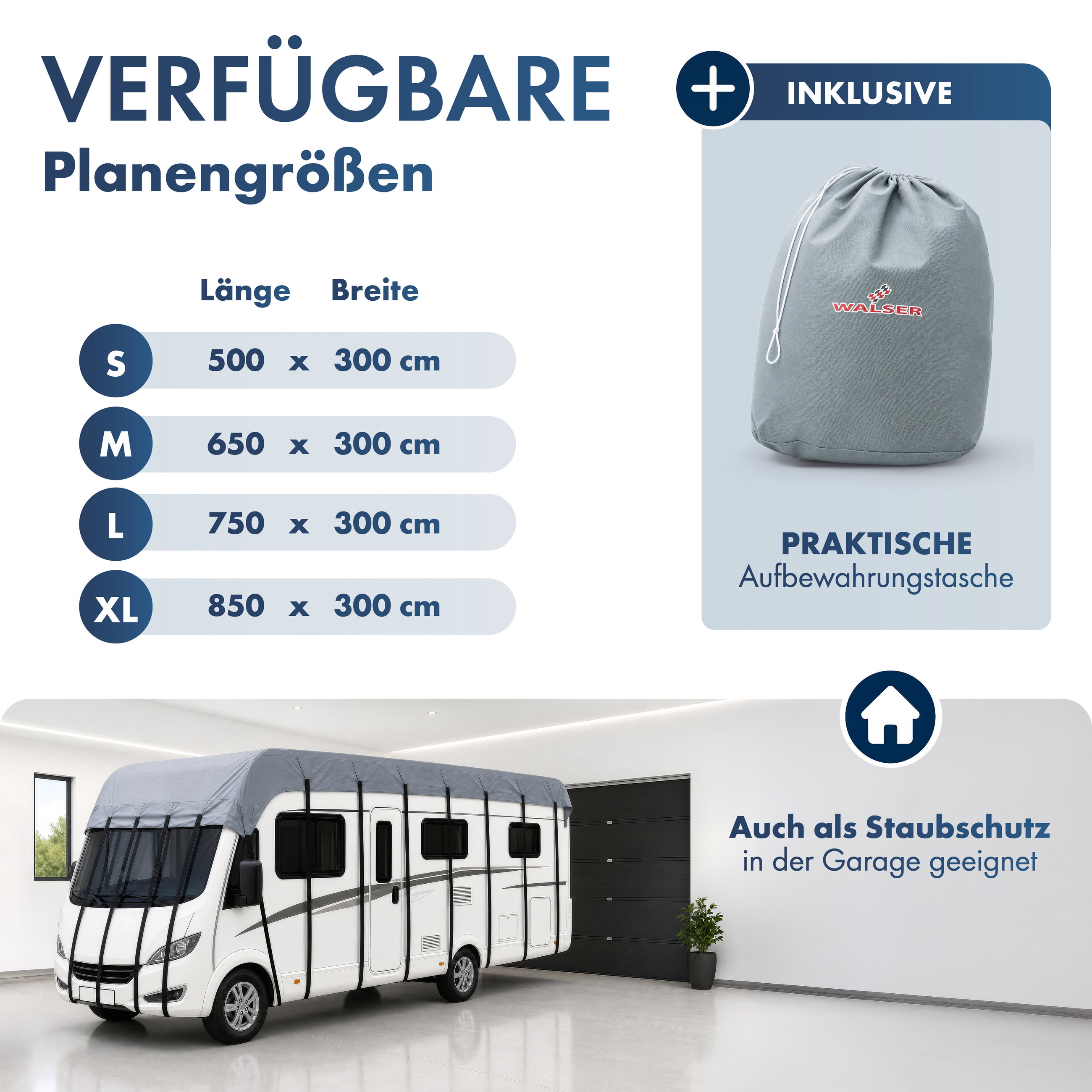 Caravan Dachabdeckung 500x300cm grau