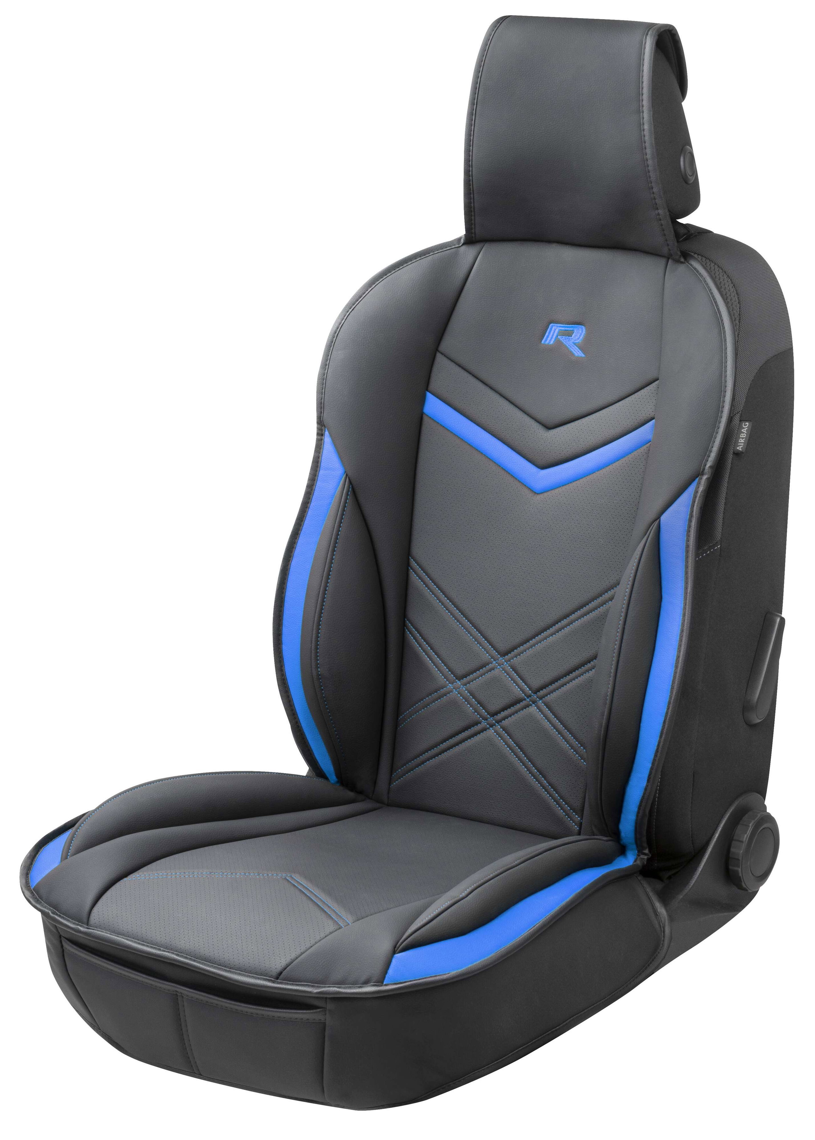 PKW Sitzauflage Rey, Auto-Sitzaufleger schwarz-blau, 1 Stück