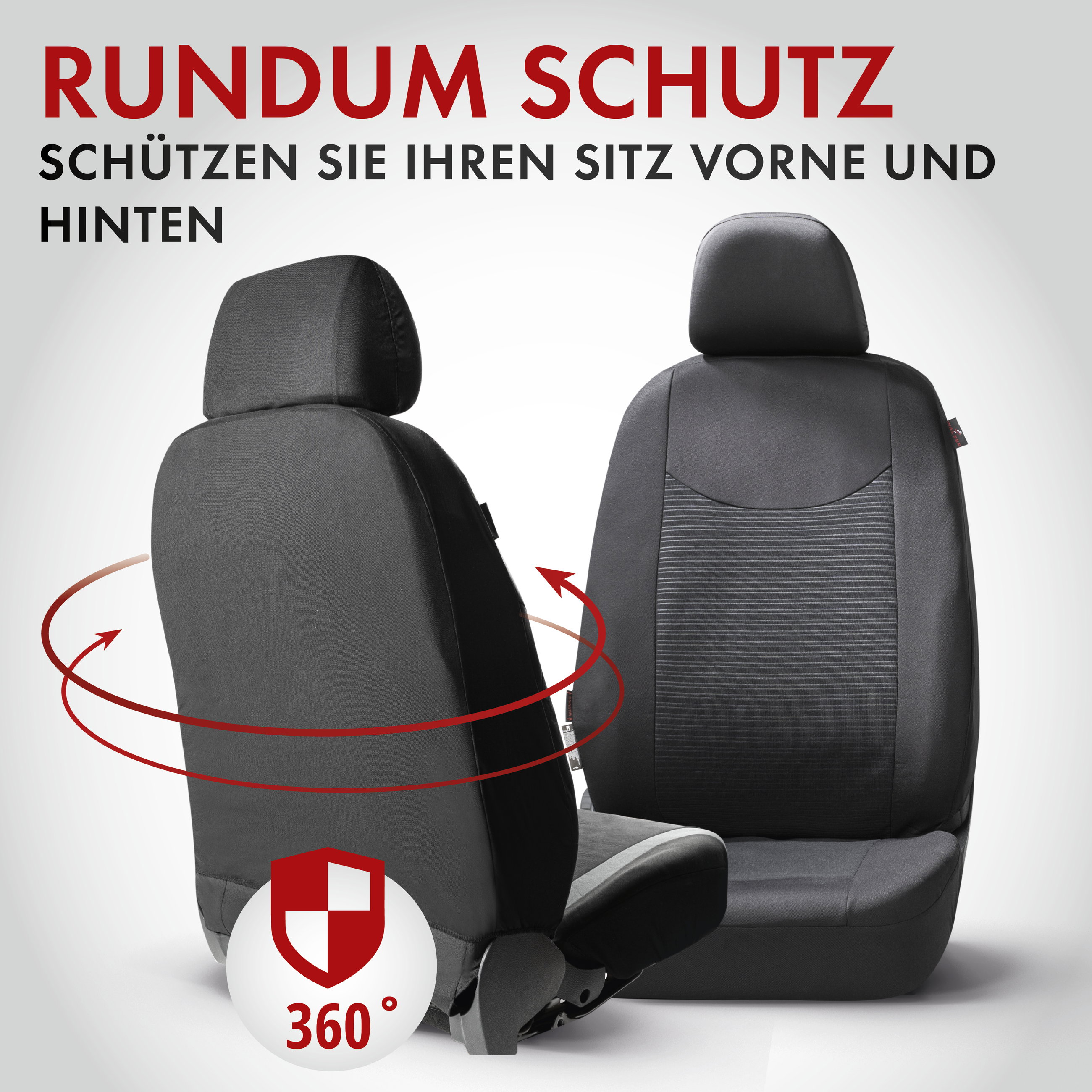 Autositzbezug ZIPP-IT Speedway, PKW-Schonbezüge für 2 Vordersitze mit Reißverschluss-System schwarz