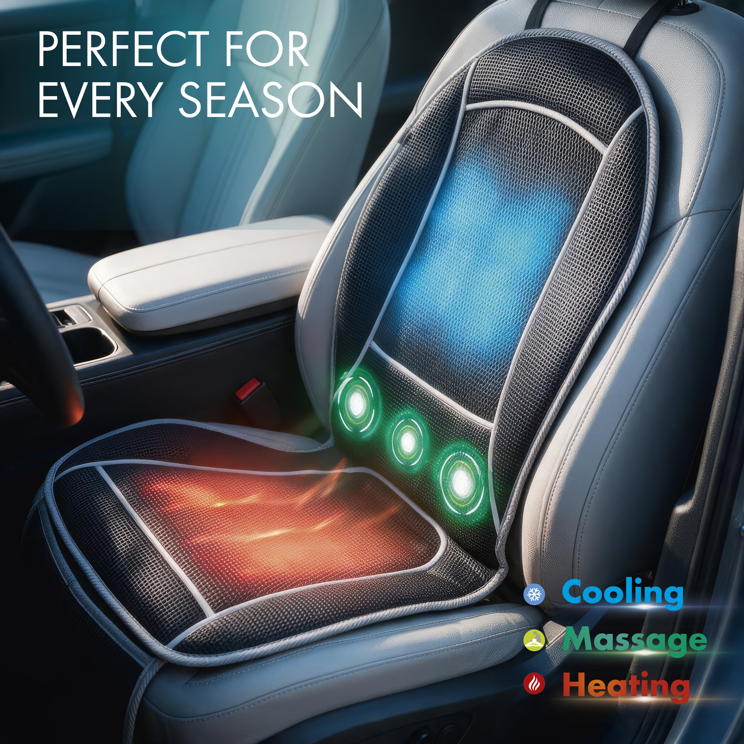 Heating Pad, Seat Heating Car Seat Cool Heat with massage function black, 1 piece