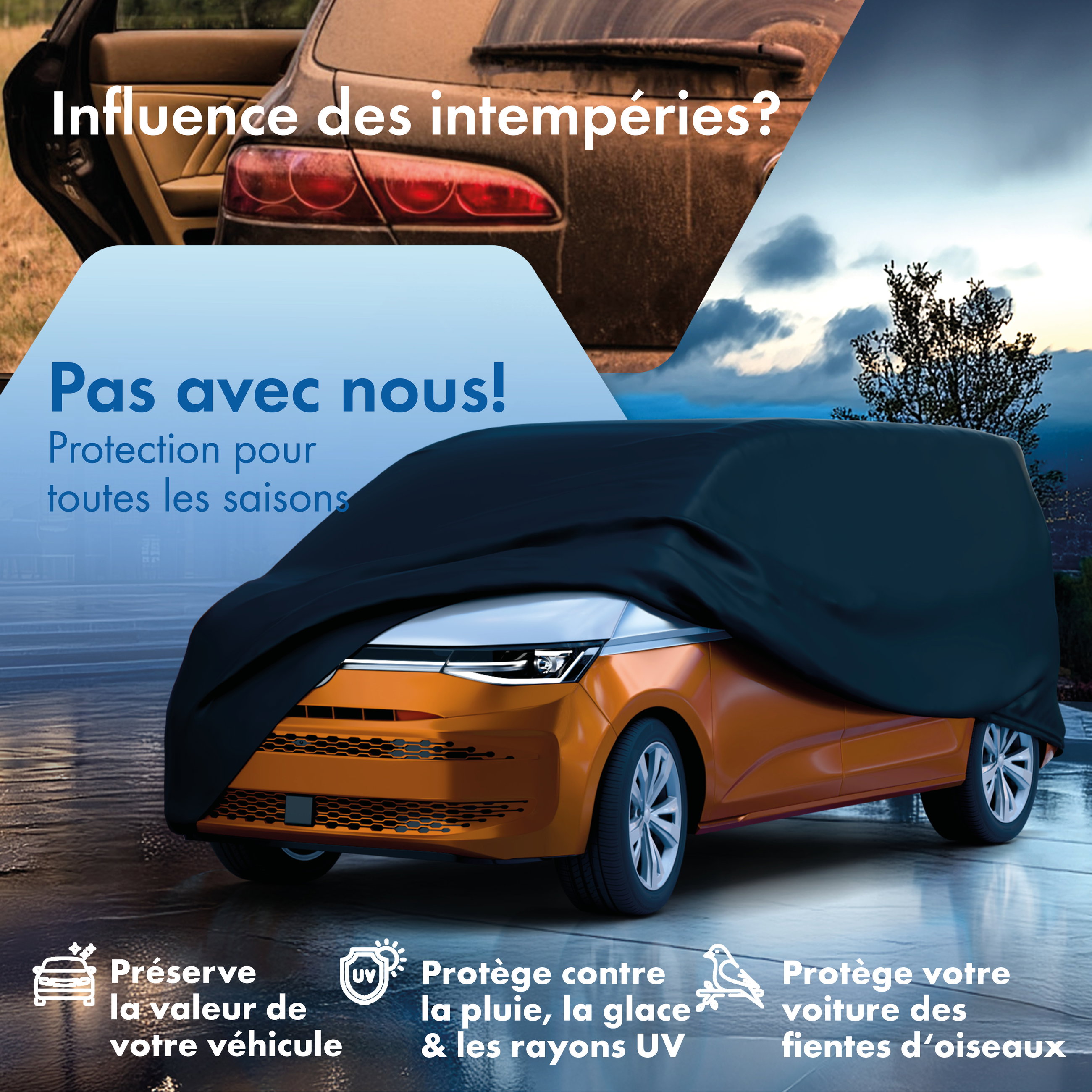 Housse de voiture All Weather, bâche pour bus taille 11 noir
