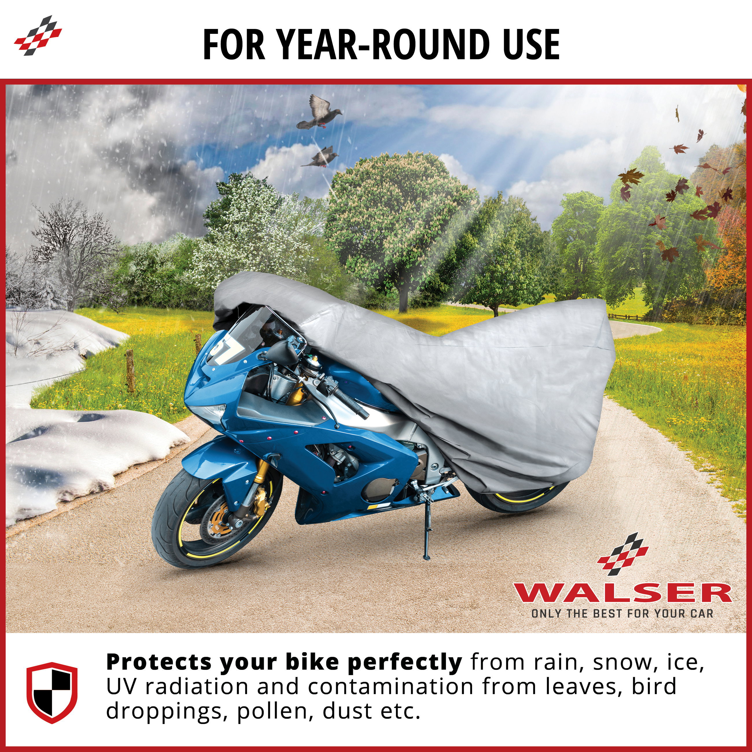 Motorcycle cover All Weather M, Motorcycle cover, Waterproof motorcycle garage - 215x95x120 cm silver