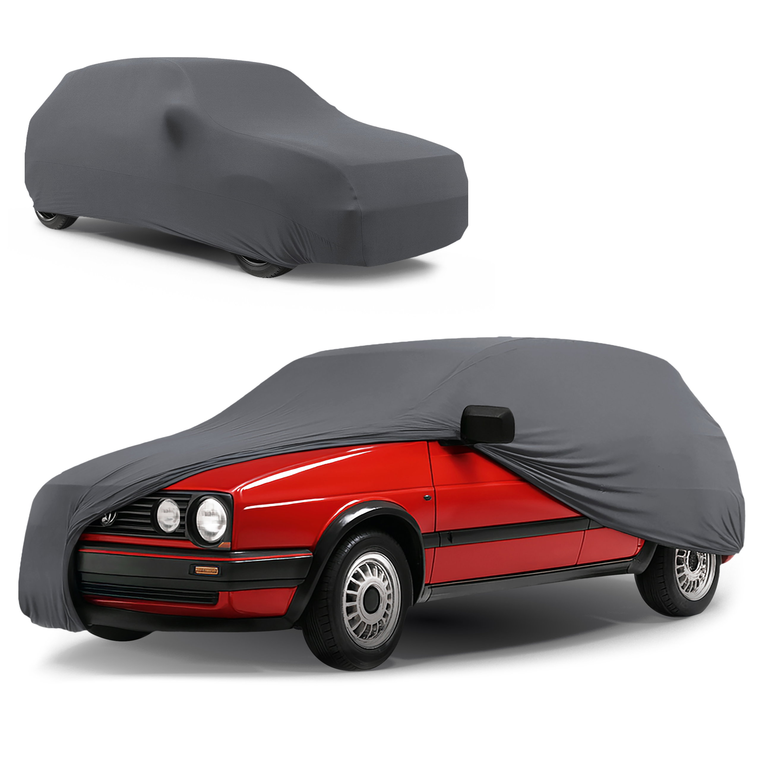 Premium housse de voiture Indoor Stretch, bâche complet pour l'interieur Plus taille 1 voiture anthracite