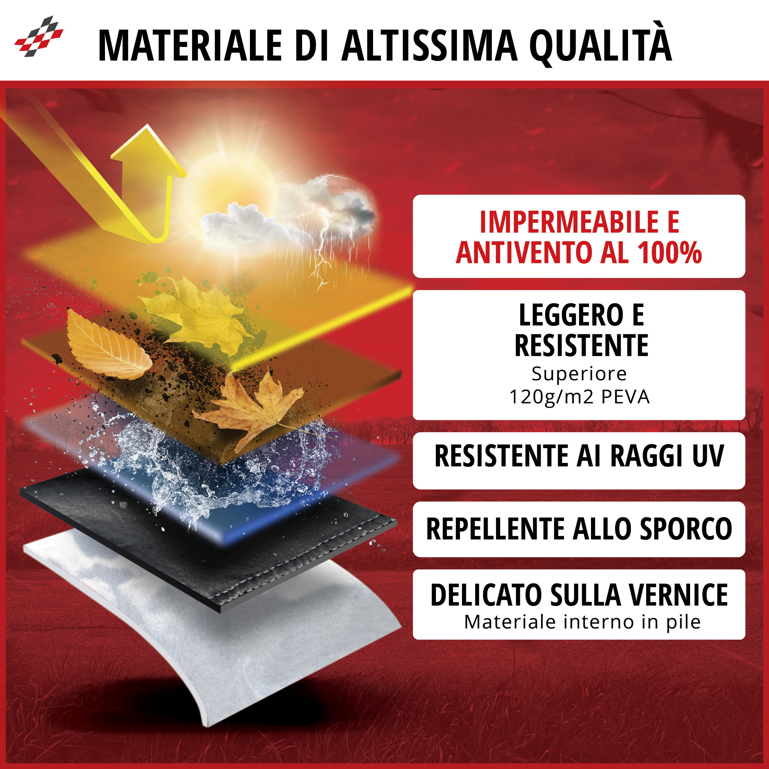 Telone per moto All Weather M, Telone per moto, Garage per moto impermeabile - 215x95x120 cm nero