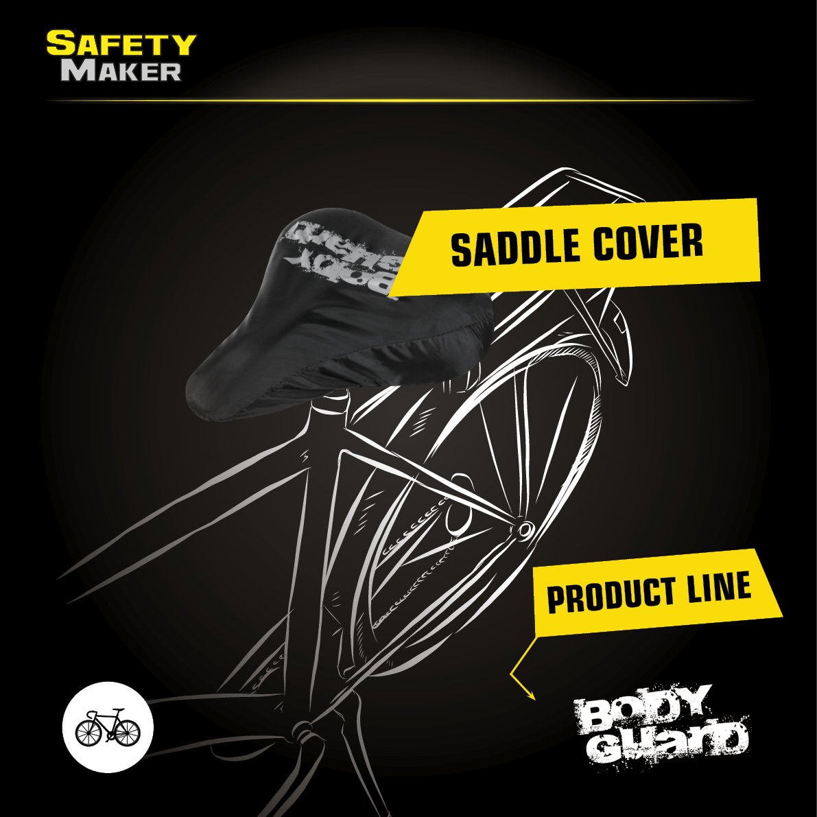Safety Maker 44596 Fiets zadel bescherming waterdicht, zadelhoes, zadelhoes, fiets zadelhoes, zadel bescherming zwart reflecterend