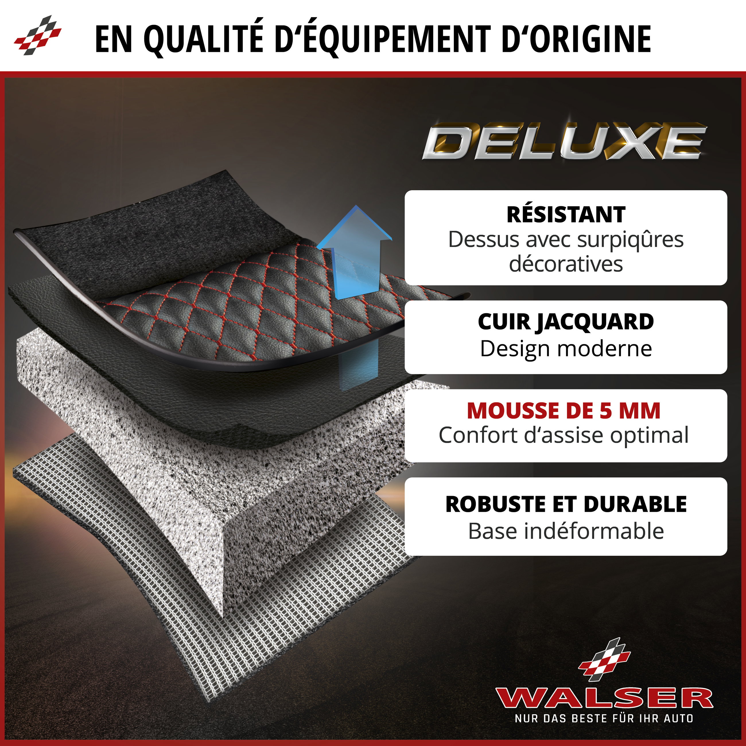 ZIPP IT Premium Housse de sièges Balmoral pour deux sièges avant avec système de fermeture éclair noir/rouge
