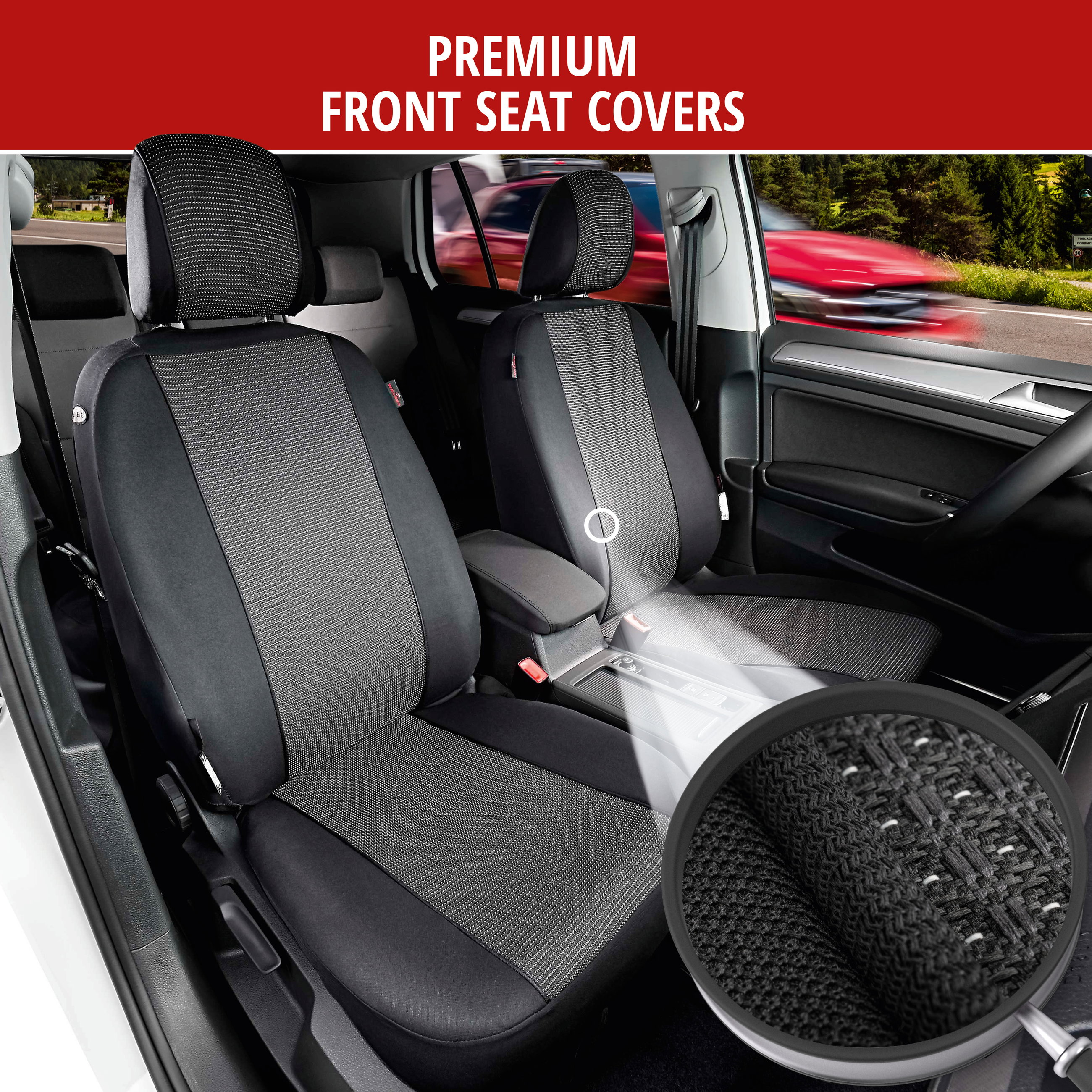 Car Seat covers Pineto grey for two front seats