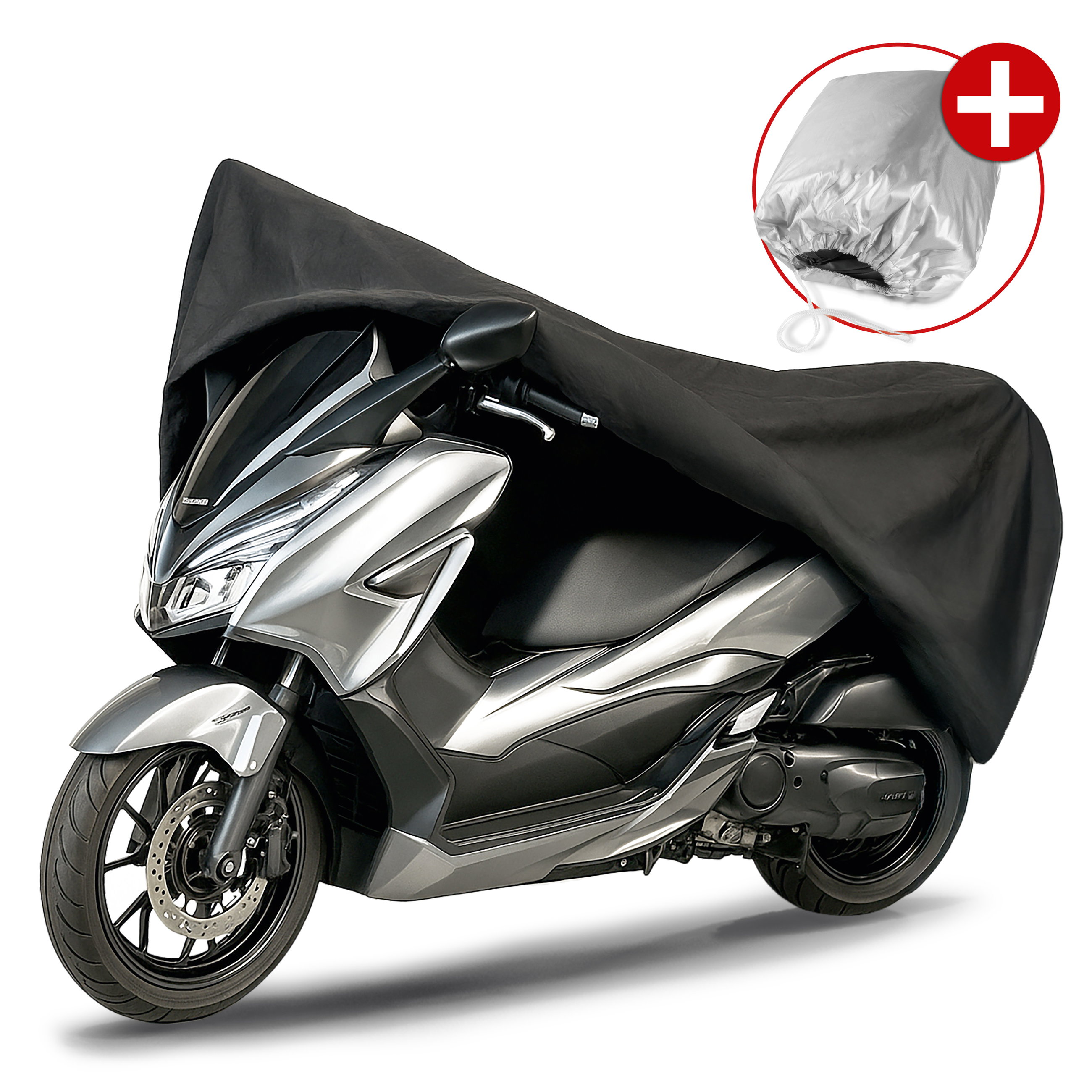 Premium Motorcycle cover XL, Motorcycle cover made of robust PVC, Waterproof motorcycle garage - 255x110x135 cm black